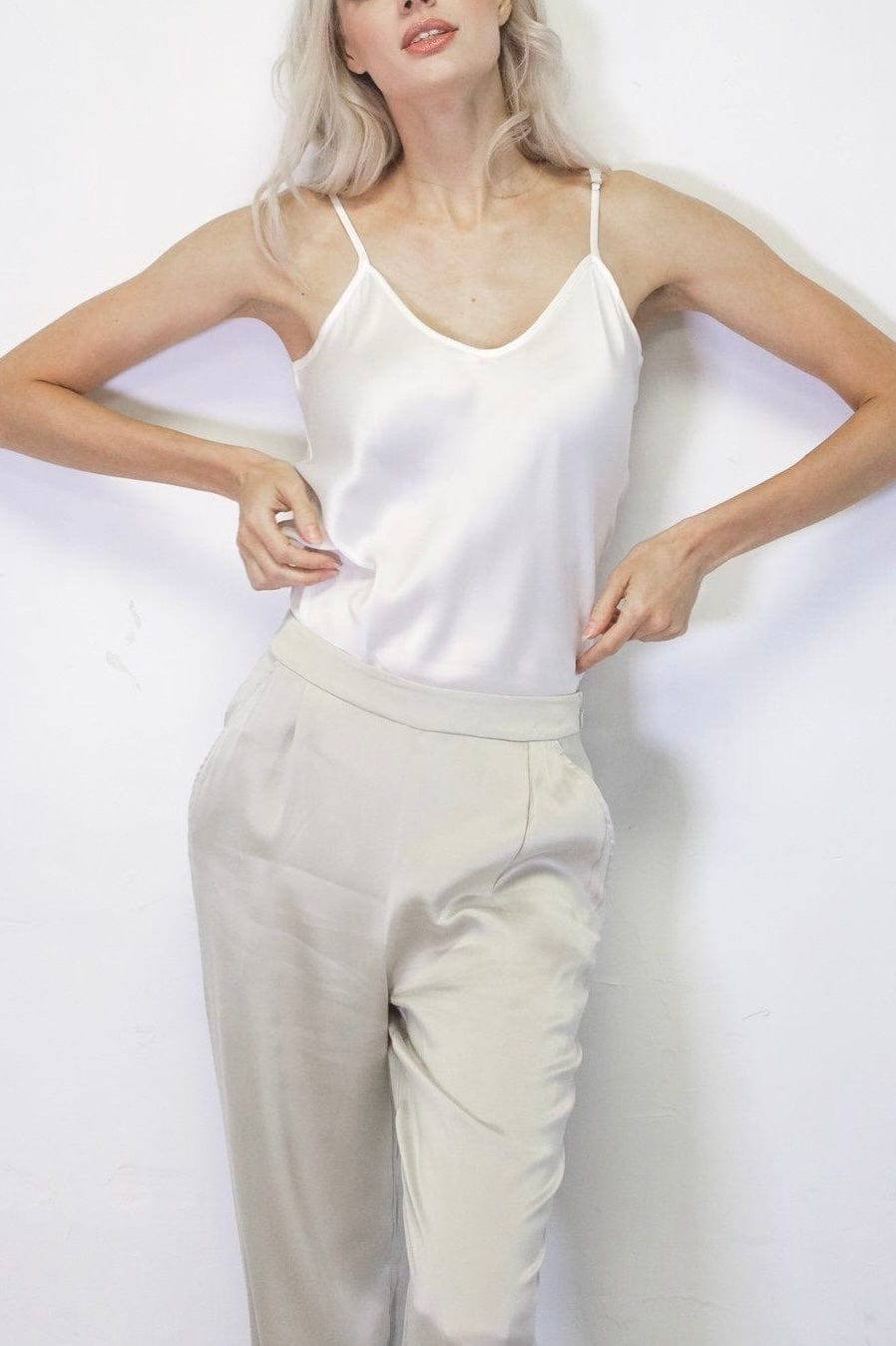 Anaphe Camisole V Silk Camisole - White
