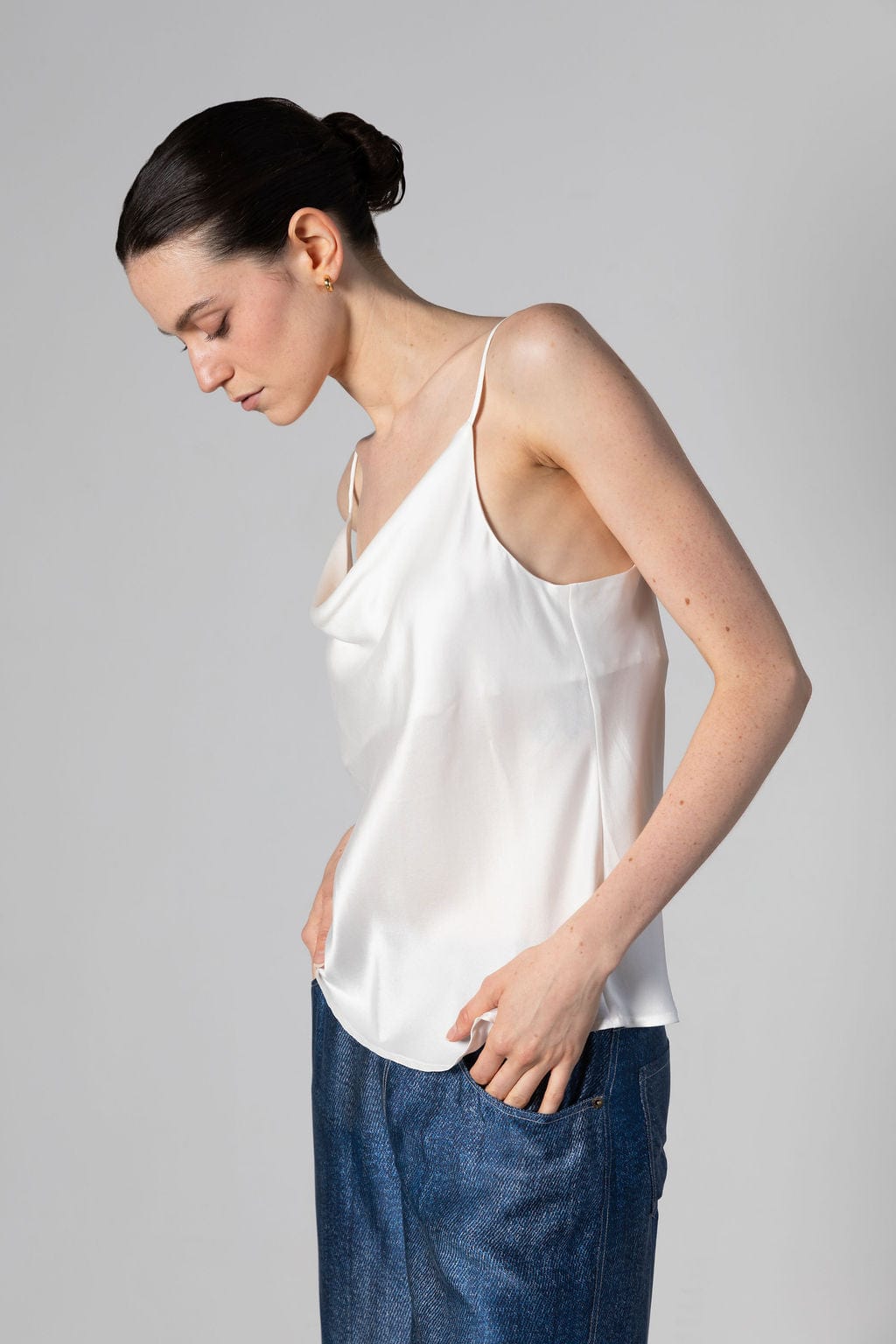 Anaphe Camisole White / XS Silk 60s Cowl Camisole
