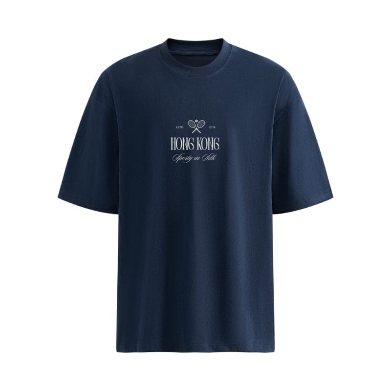 Anaphe French Navy / XS/S (UK6-8) Sporty In Silk Hong Kong - Organic Cotton Tshirt
