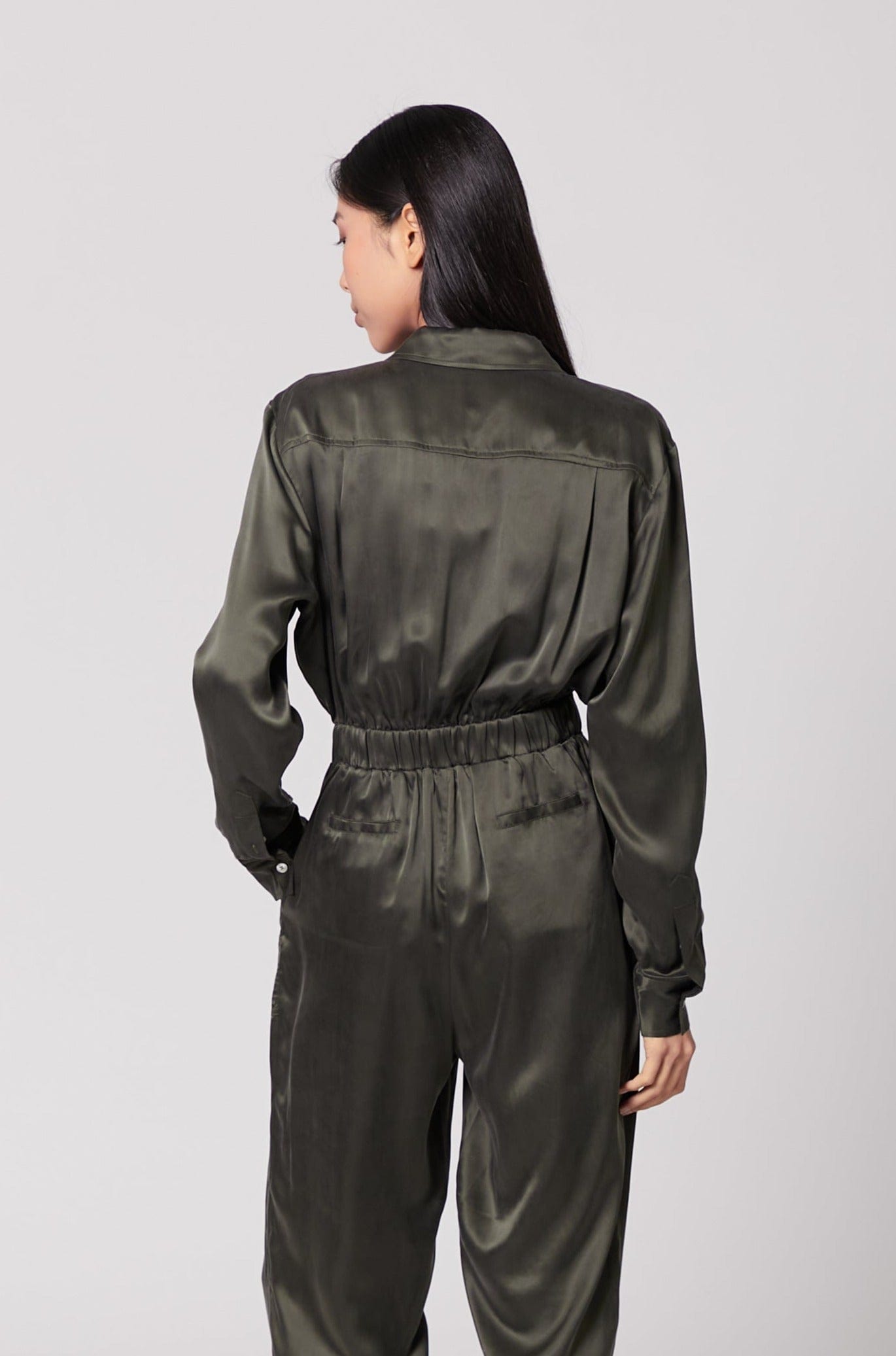 Anaphe Jumpsuit Utility Jumpsuit Long - Olive Green