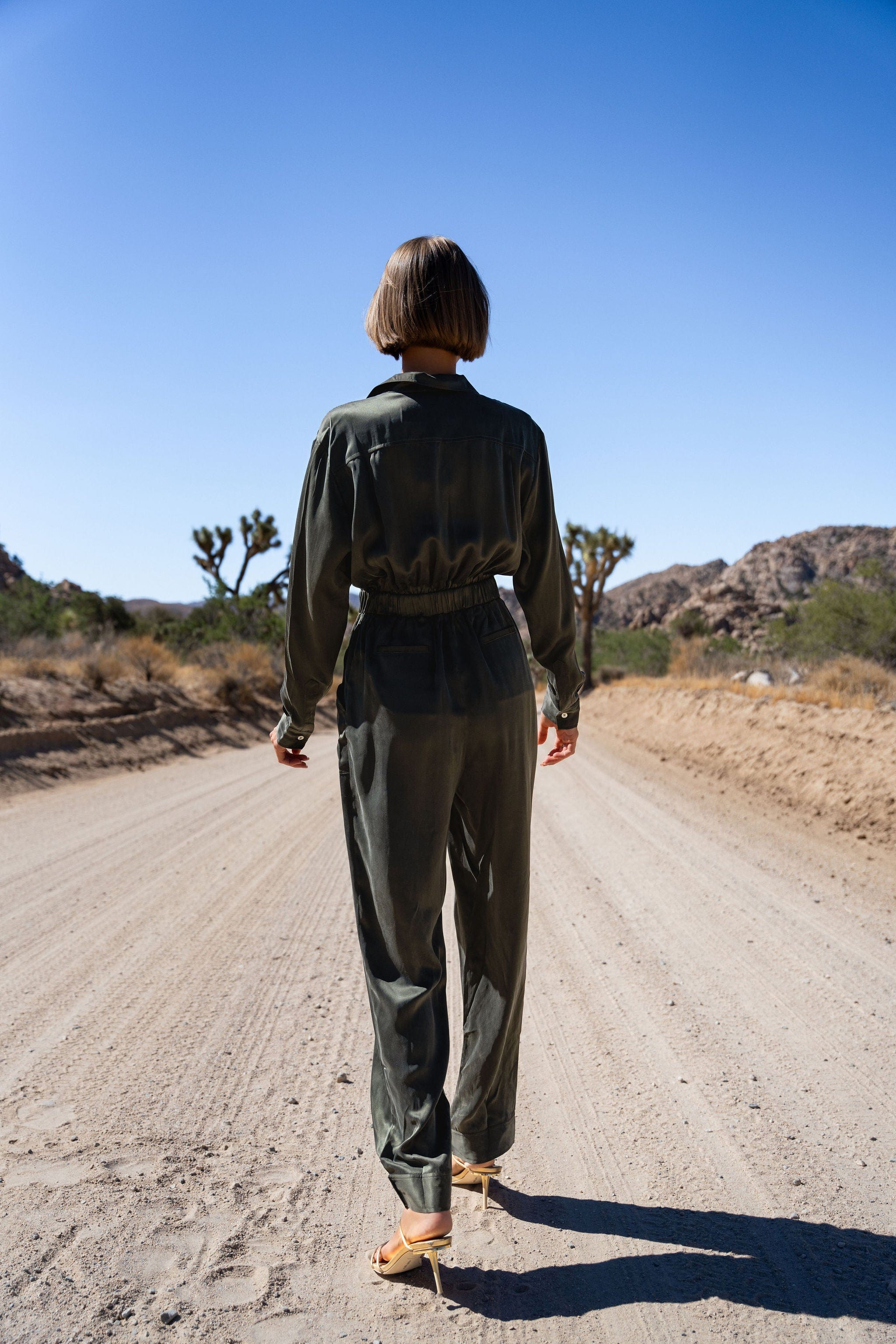Anaphe Jumpsuit Utility Jumpsuit Long - Olive Green