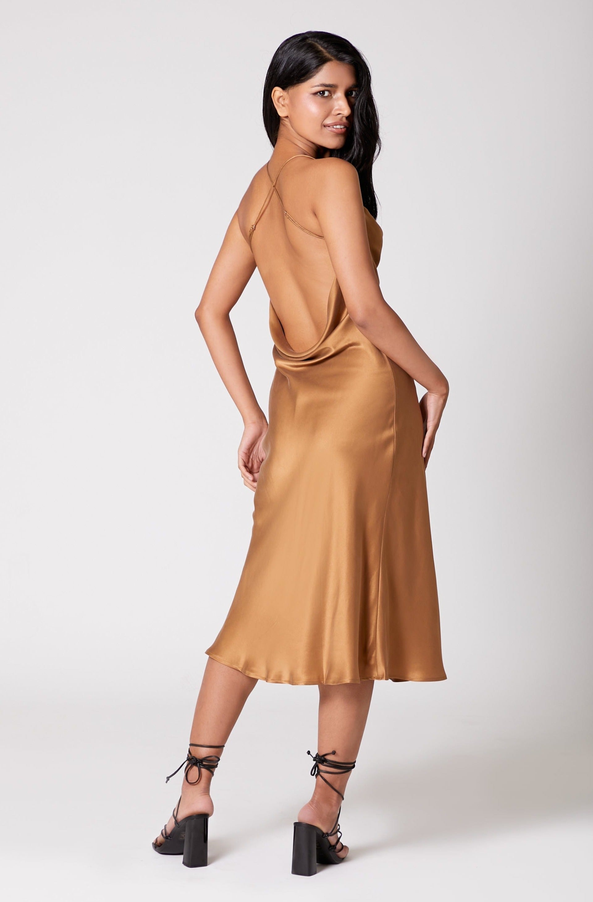 Icon Silk Slip Dress - Brushed Gold