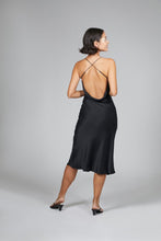 Load image into Gallery viewer, Anaphe Long Cowl Dress S Icon Silk Slip Dress - Classic Black
