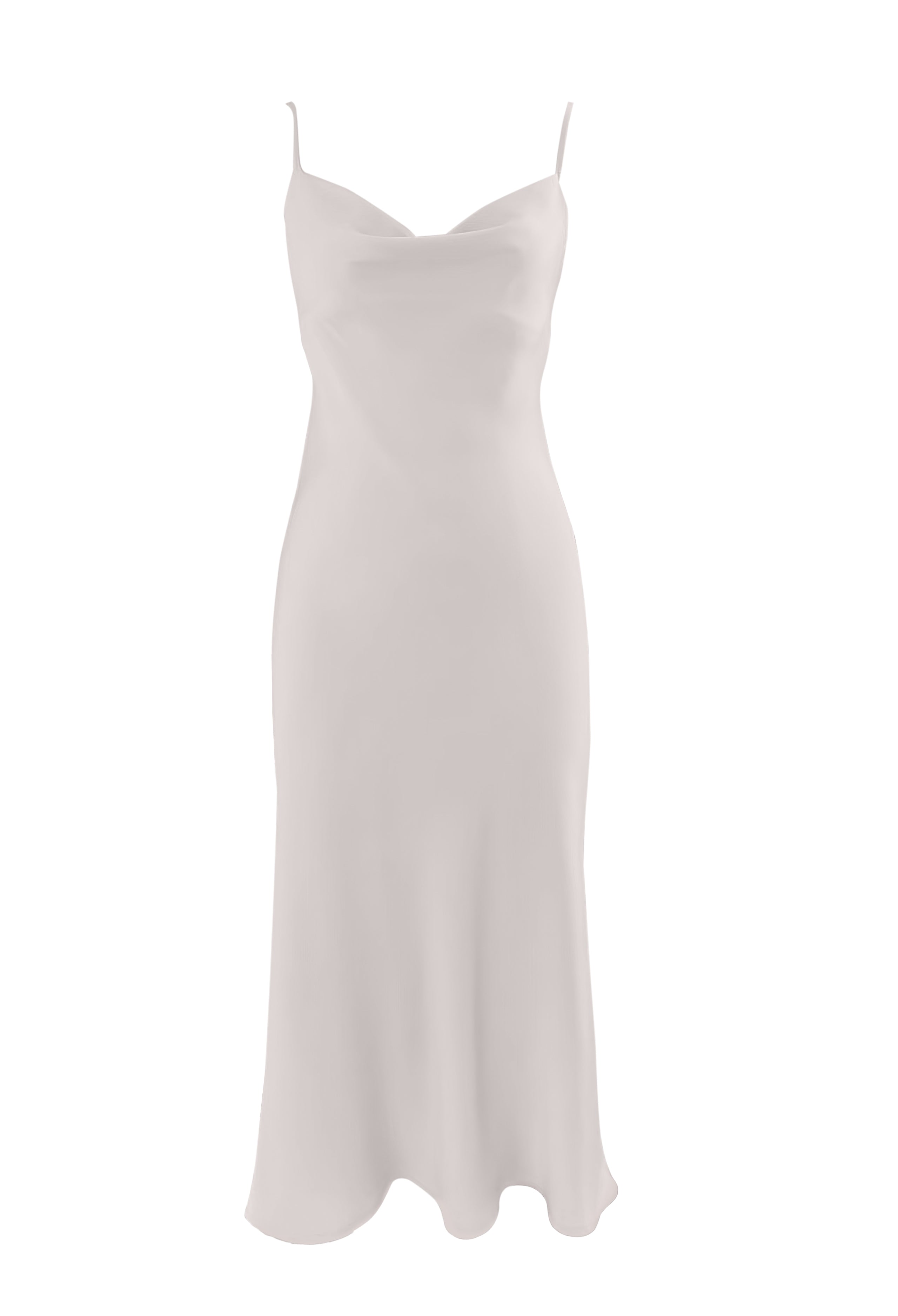 Anaphe Long Cowl Dress Silhouette Silk Cowl Slip Dress - Sand