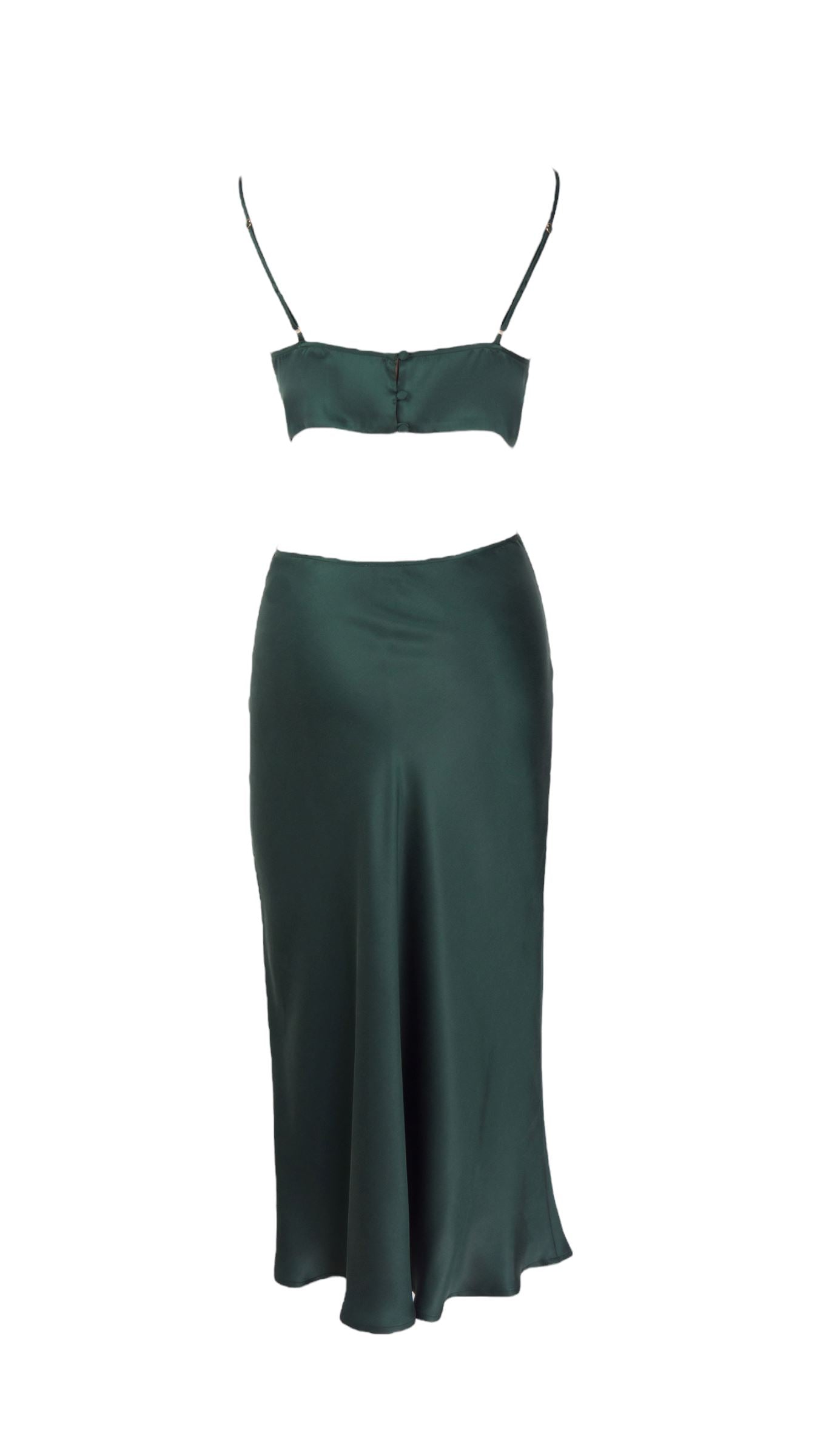 Anaphe Long Dress Gigi Cut Out Silk Open Back Dress - Evergreen