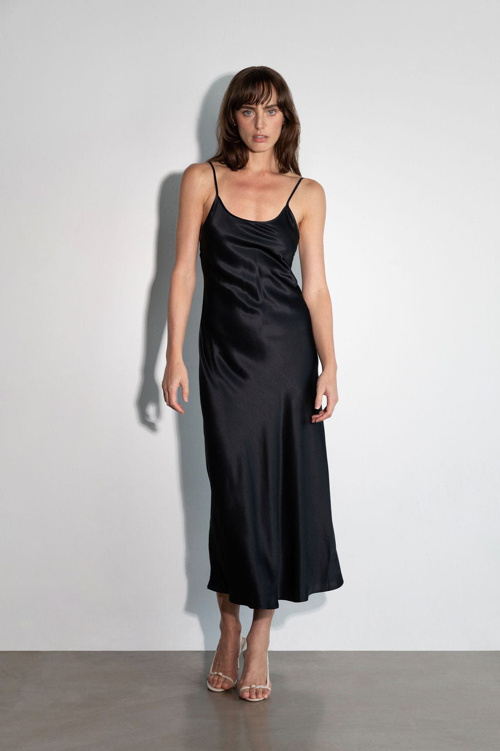 Anaphe Long Dress Harlow Scoop Slip Dress Black - Atelier