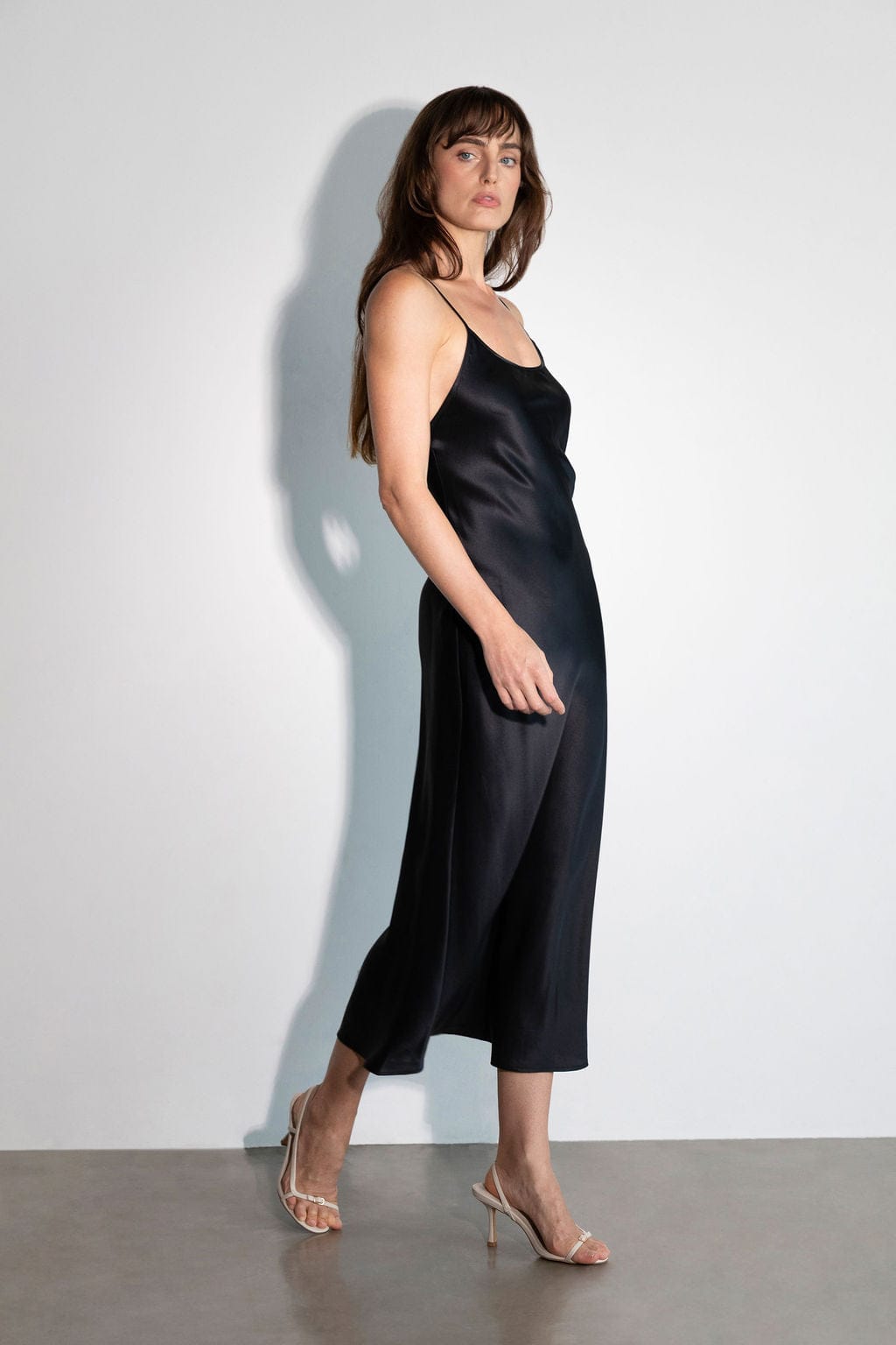 Anaphe Long Dress Harlow Scoop Slip Dress Black - Atelier