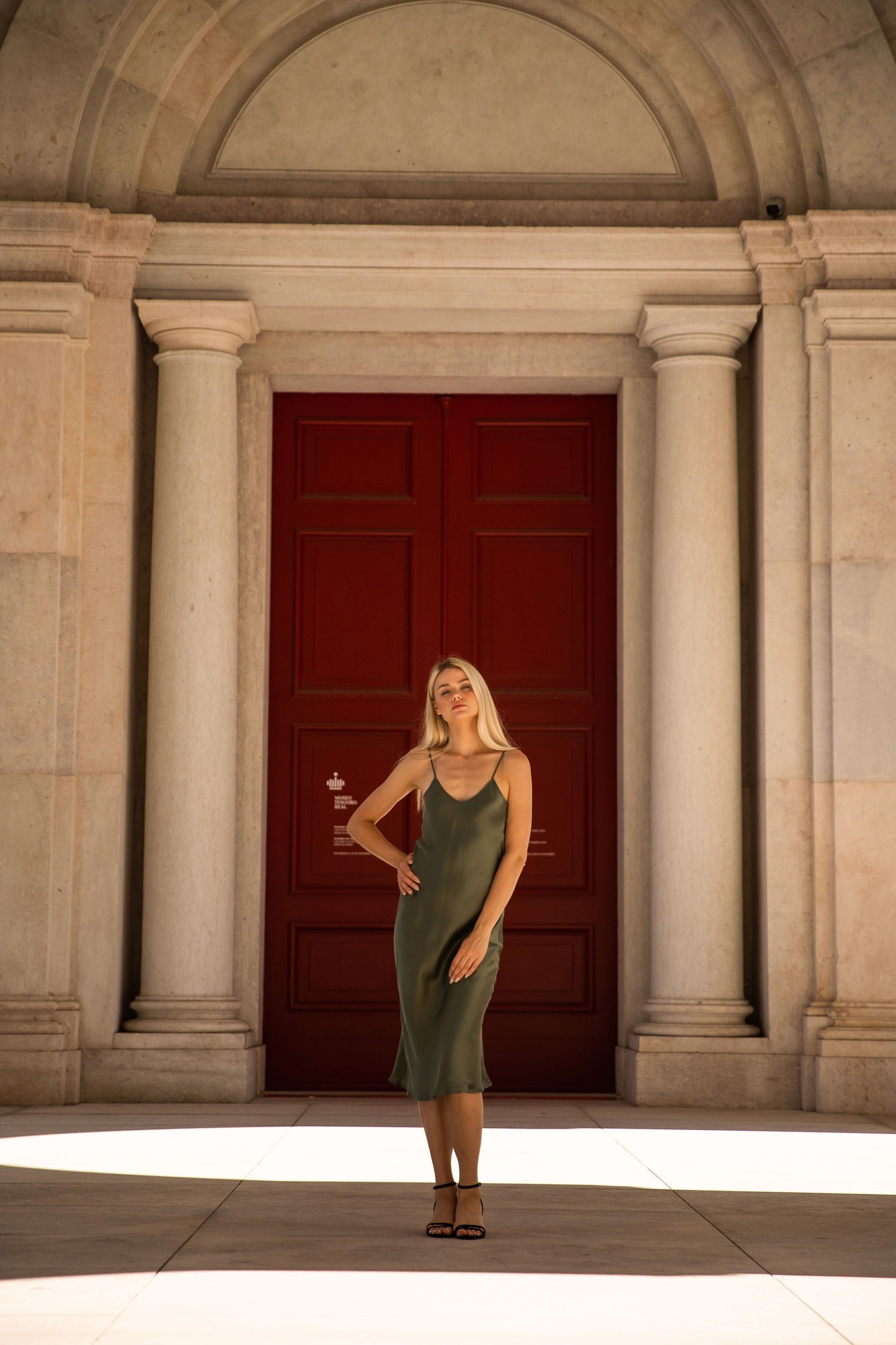 Anaphe Long Dress Silk V Dress Maxi - Forest Green