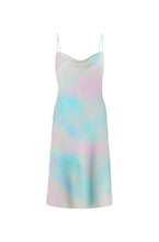Load image into Gallery viewer, Anaphe Mini Cowl Dress 60s Silk Cowl Mini Slip Dress - Aurora
