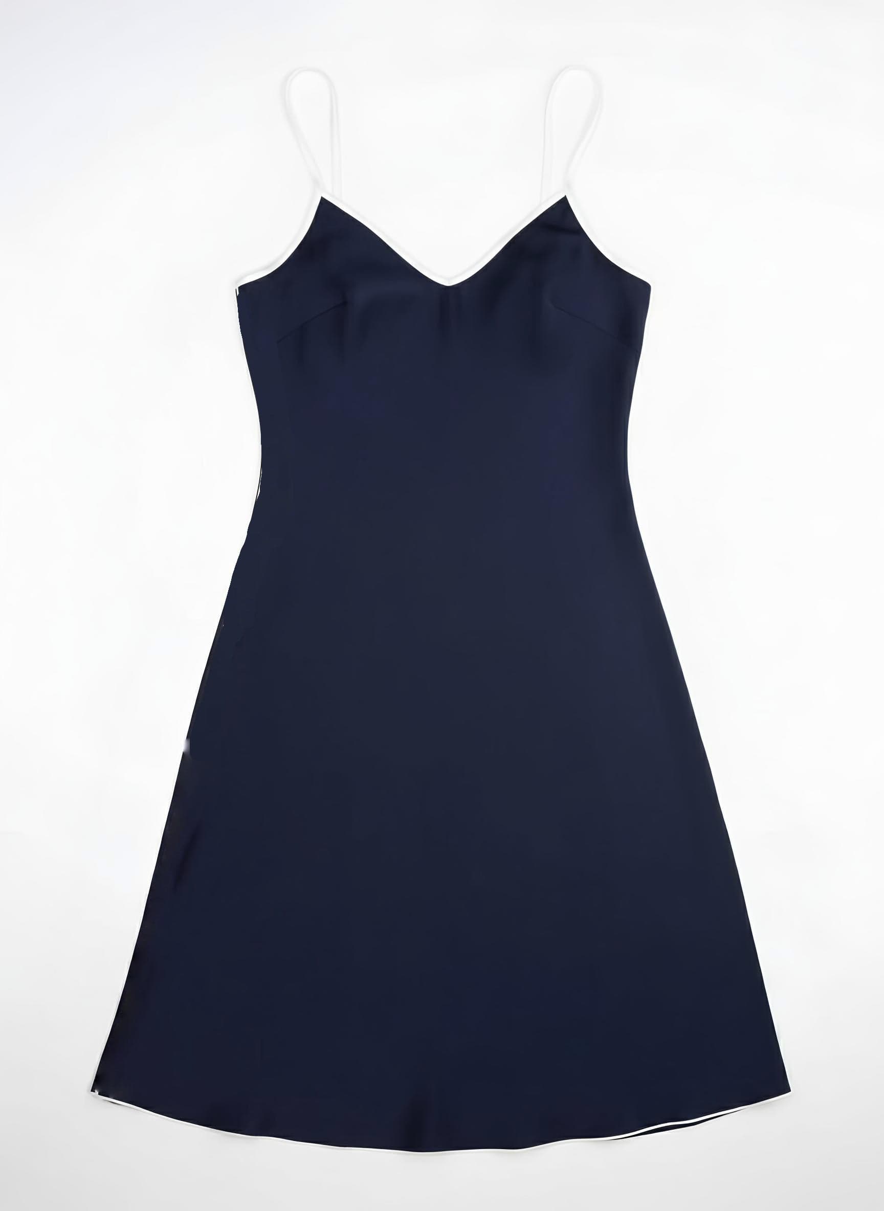 Anaphe Mini Dress Navy White Stripe / XS Sporty In Silk Mini Slip - Navy White Stripes