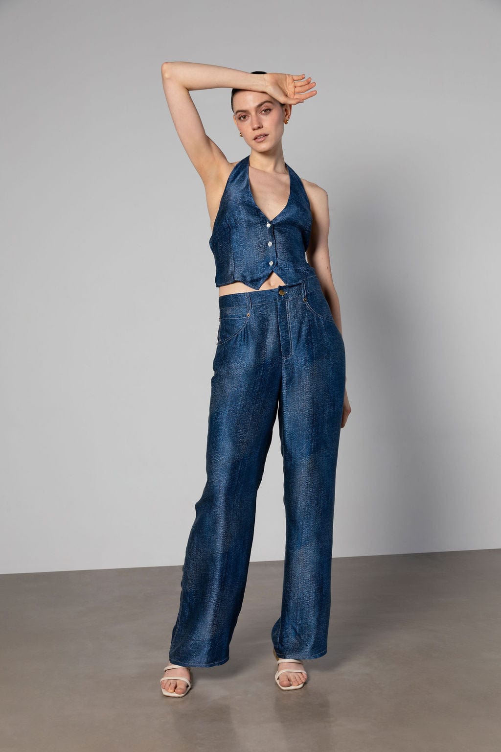 Anaphe Pants & Shorts Dark Denim Print / XL (34 waist) Jeans But Silk - Dark Denim Print