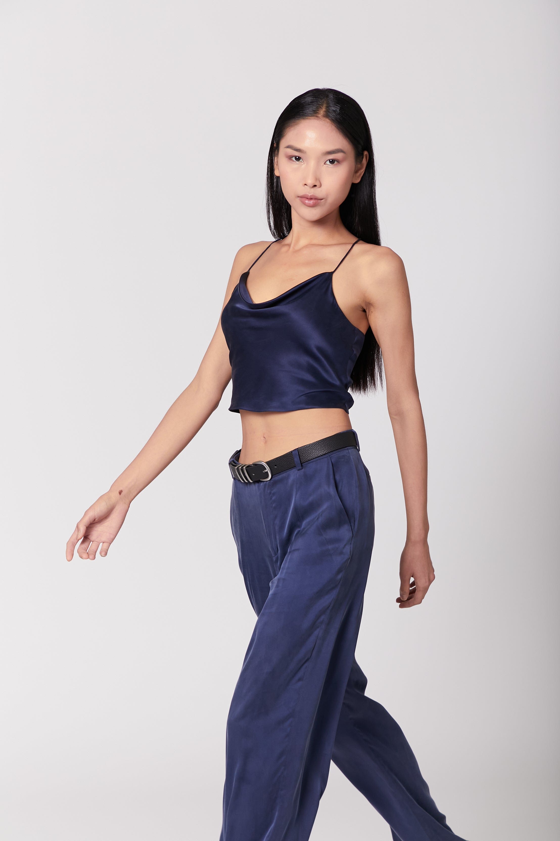 Anaphe Pants & Shorts Hero Silk Pant - French Navy Blue