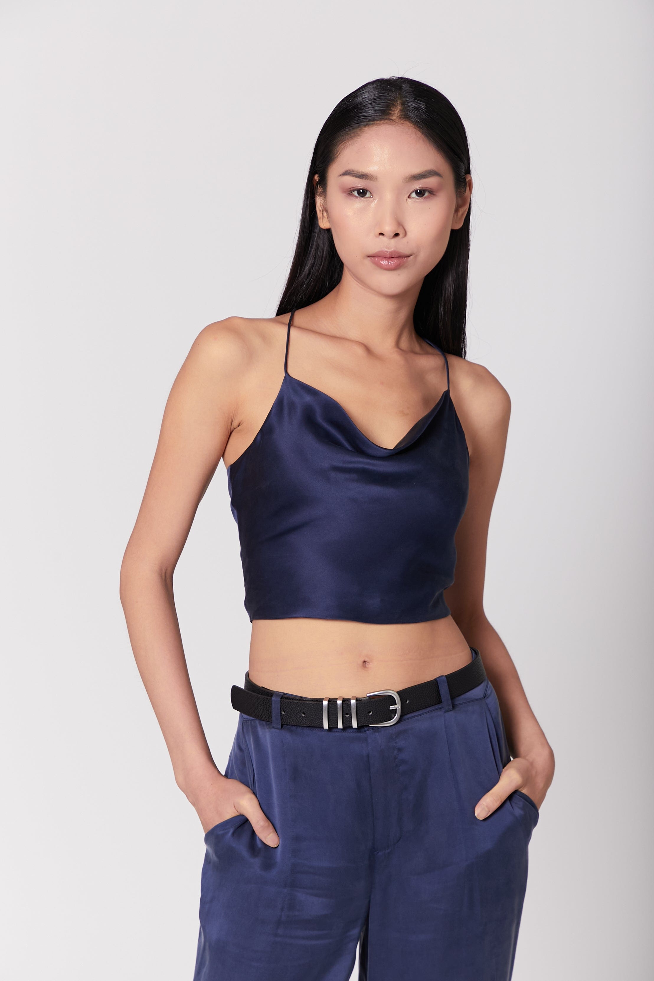 Anaphe Pants & Shorts Hero Silk Pant - French Navy Blue