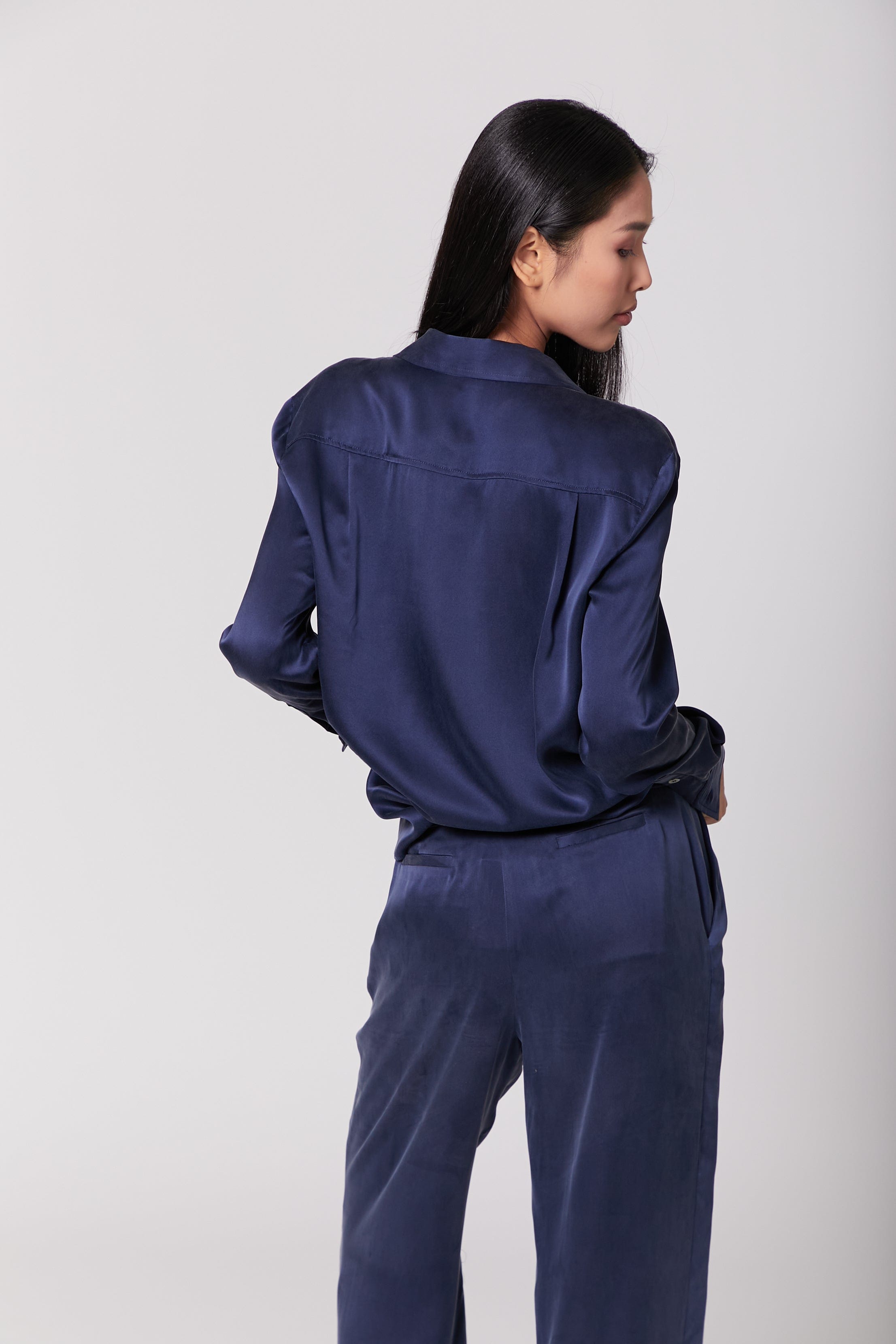 Anaphe Pants & Shorts Hero Silk Pant - French Navy Blue