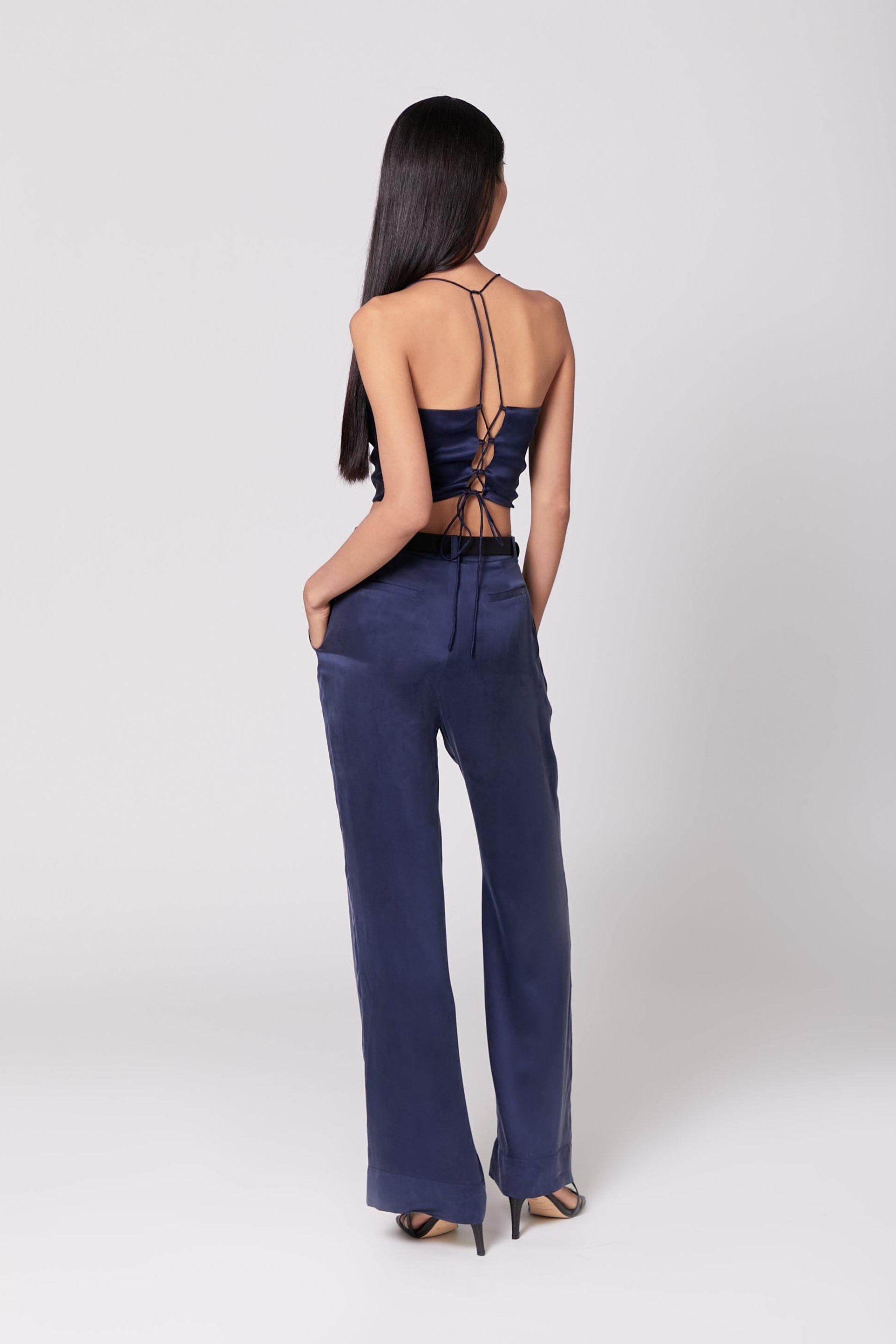Anaphe Pants & Shorts Hero Silk Pant - French Navy Blue