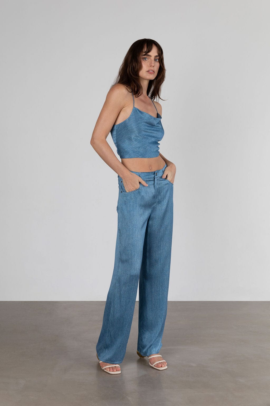 Anaphe Pants & Shorts Jeans But Silk - Dark Denim Print