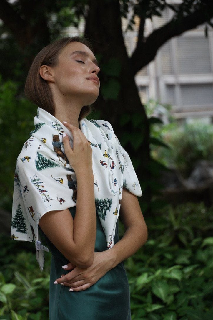 Anaphe Shirts & Tops 110cm x 110cm Apres Ski Scarf Sand-Washed Silk