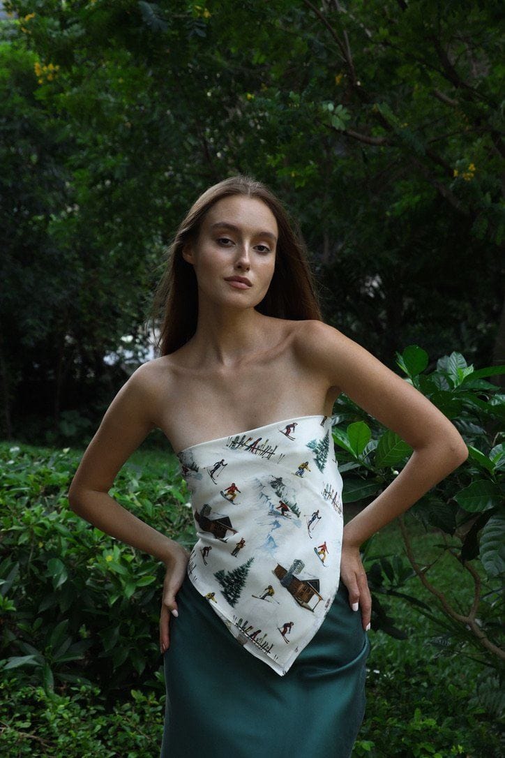 Anaphe Shirts & Tops 110cm x 110cm Apres Ski Scarf Sand-Washed Silk