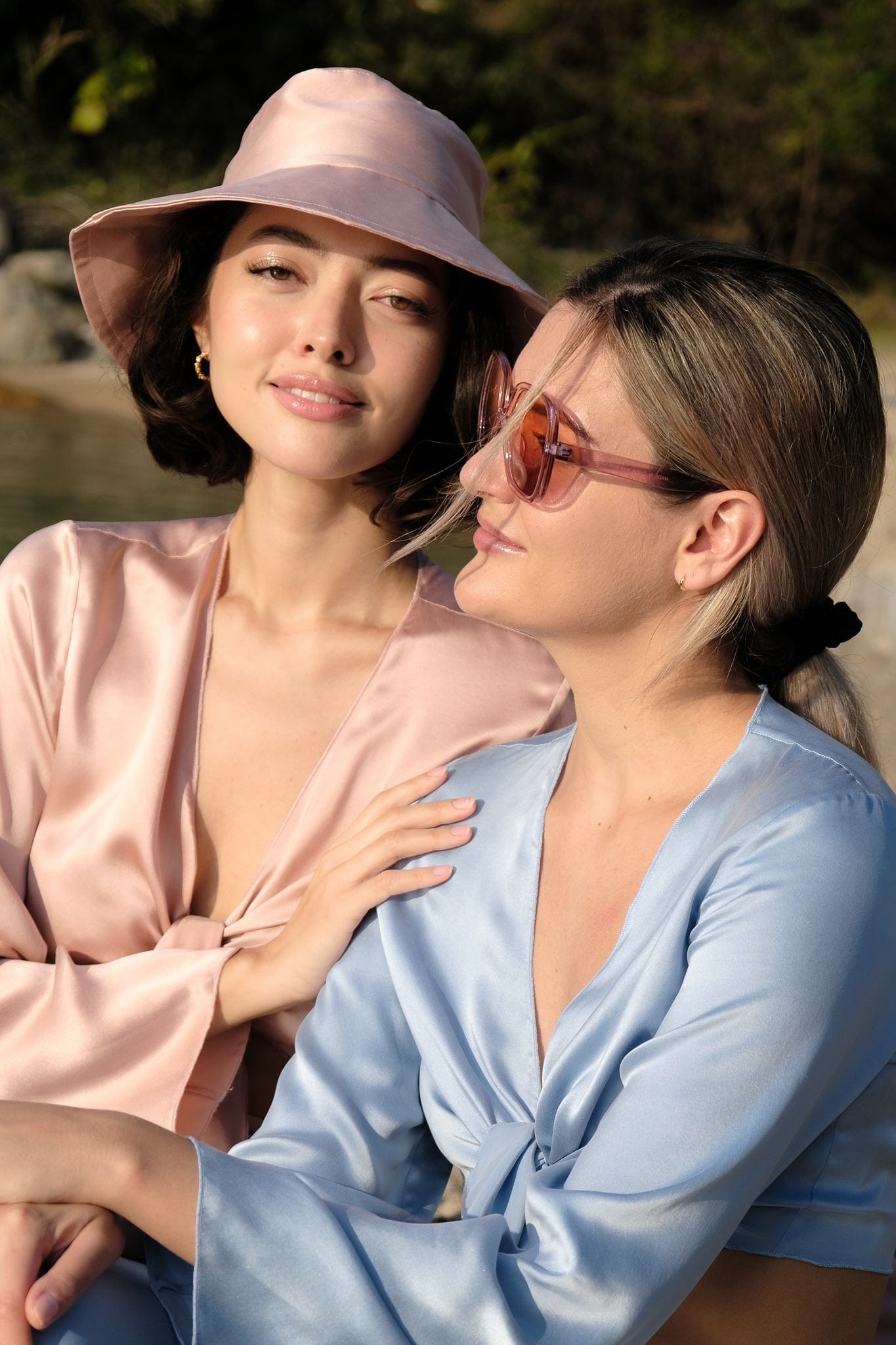 Anaphe Shirts & Tops Barely Pink Silk Sun Hat