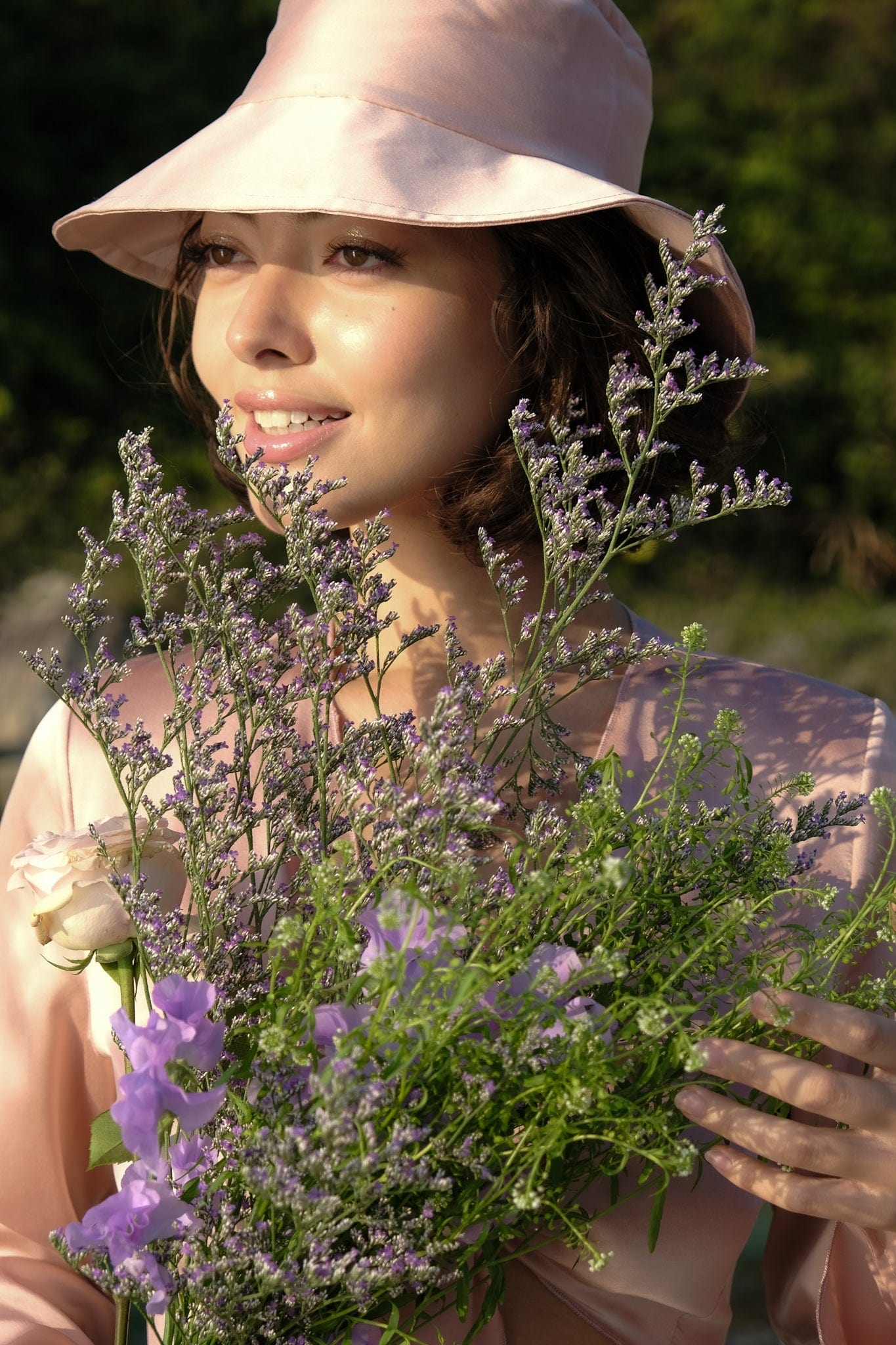 Anaphe Shirts & Tops Barely Pink Silk Sun Hat