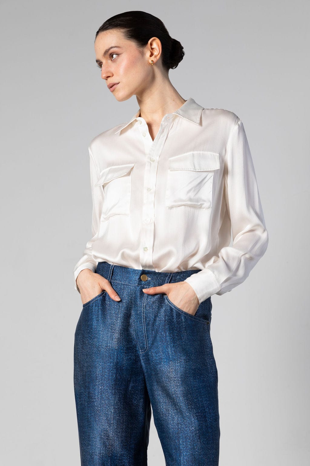 Anaphe Shirts & Tops Boyfriend Silk Utility Shirt
