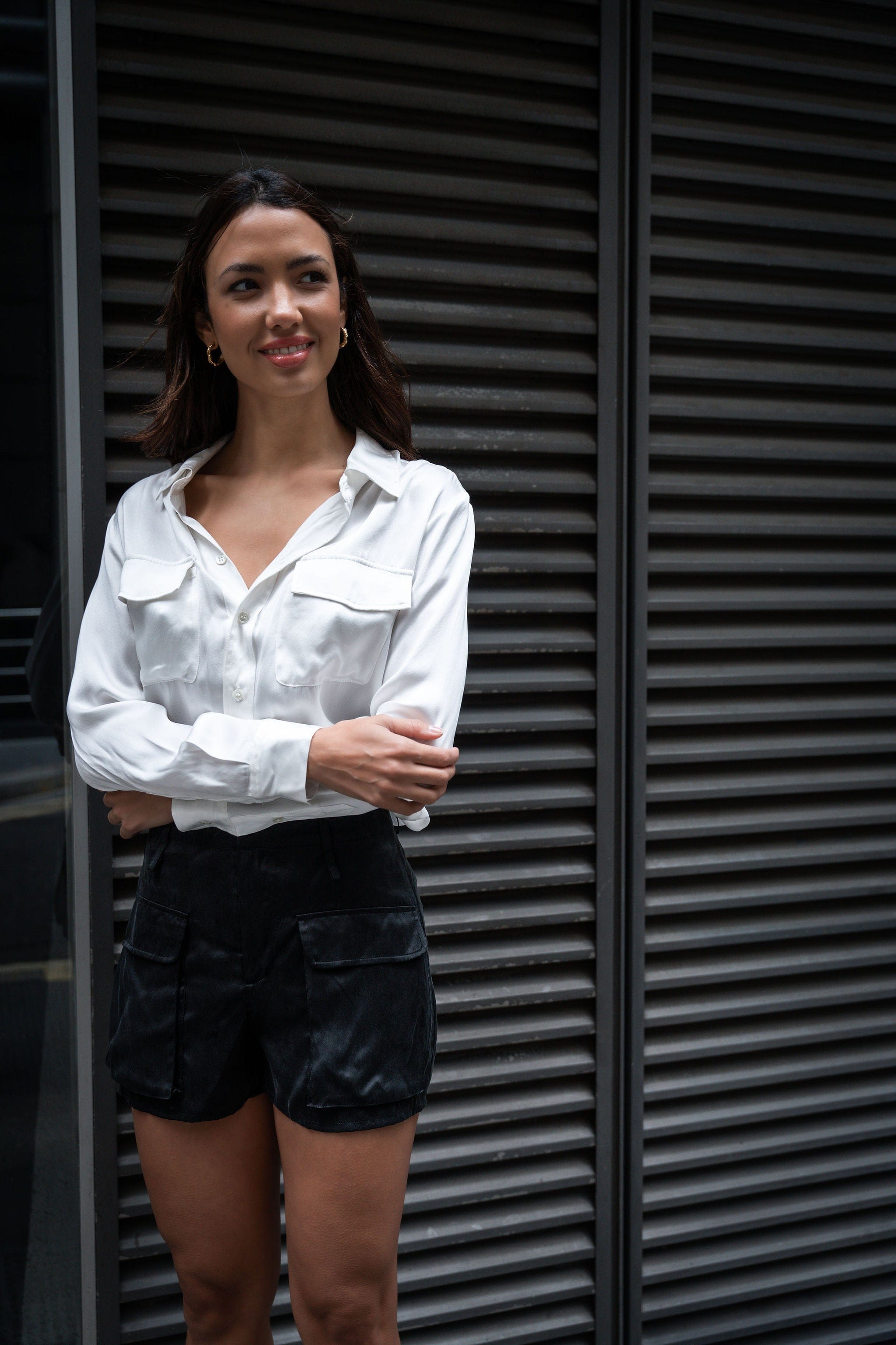 Anaphe Shirts & Tops Boyfriend Silk Utility Shirt White