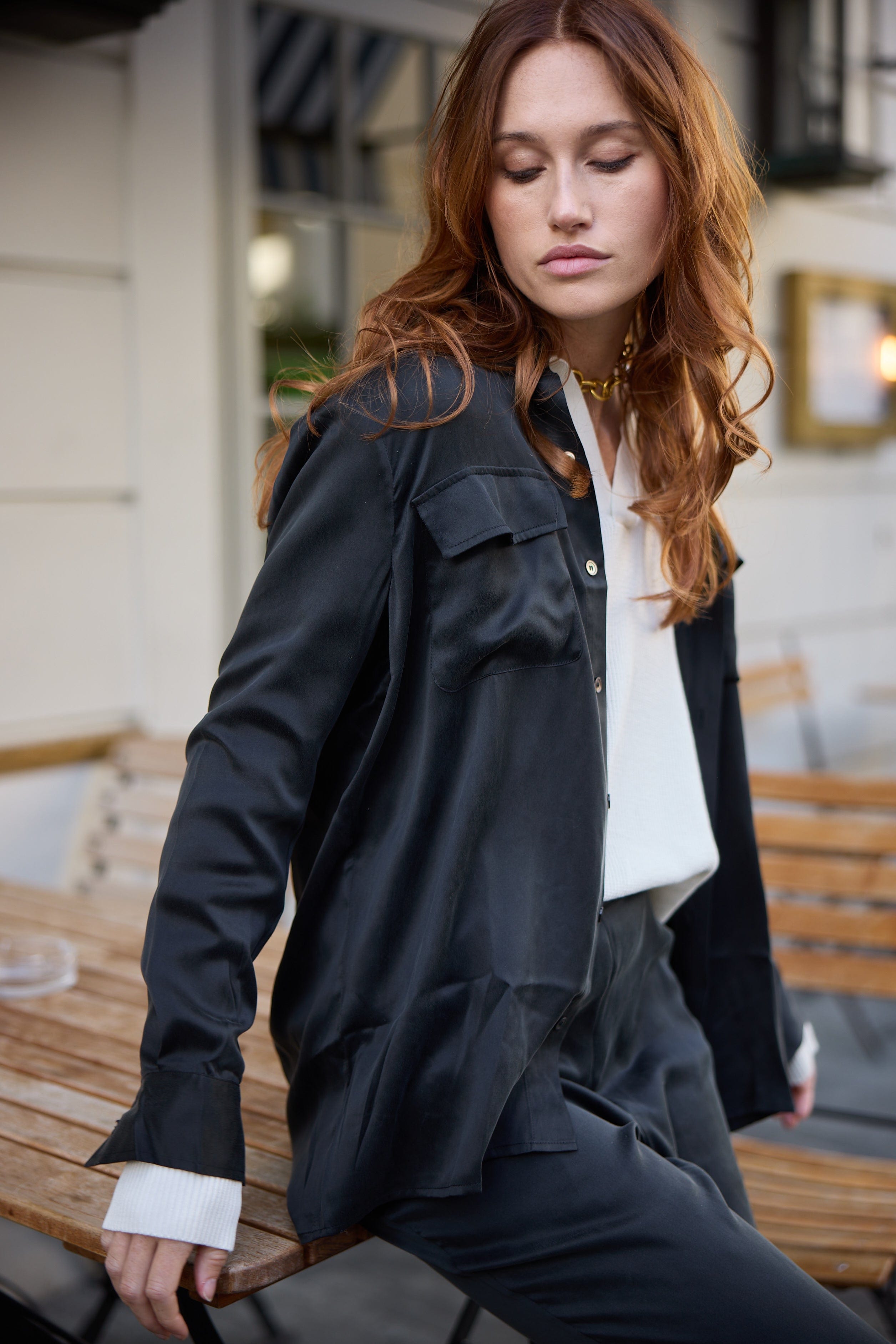 Anaphe Shirts & Tops Boyfriend Utility Shirt - Classic Black