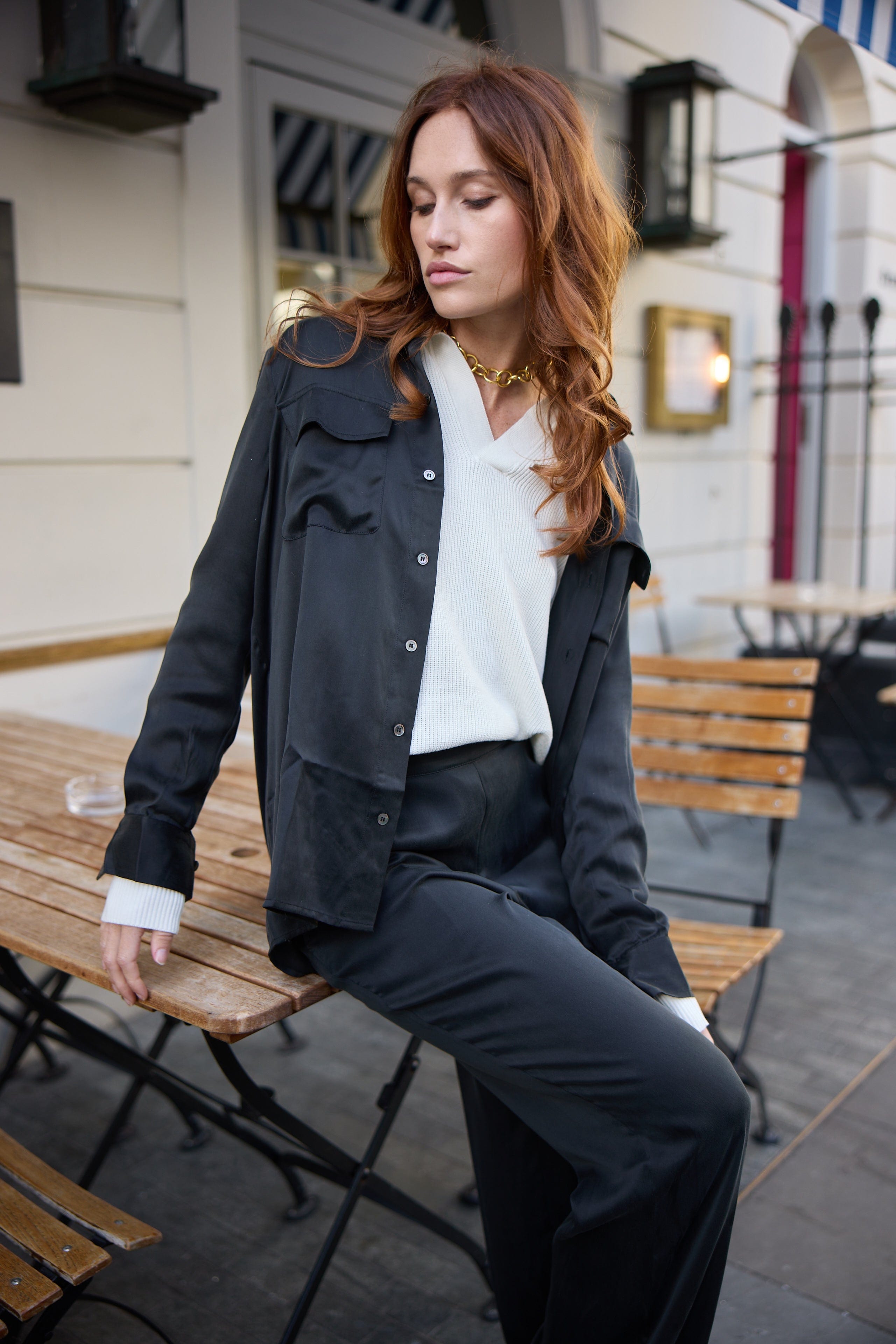 Anaphe Shirts & Tops Boyfriend Utility Shirt - Classic Black
