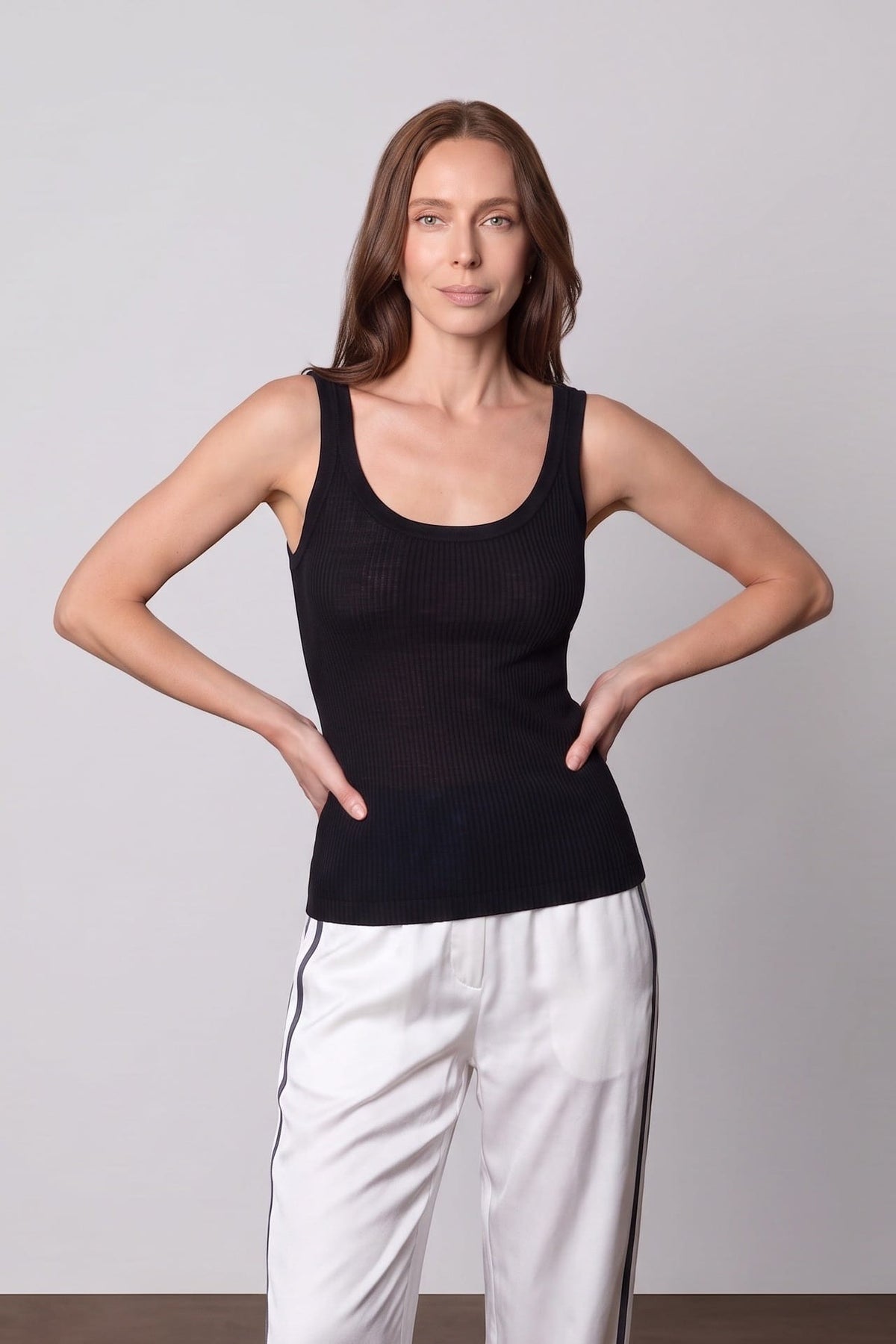 Anaphe Shirts & Tops Daily Rib Vest Merino Knit - Black