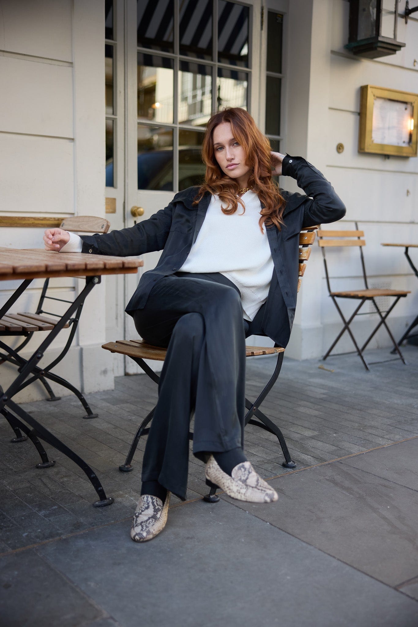 Anaphe Shirts & Tops Fine Knit Collared Pullover Sweater (55% Silk 45% Organic Cotton) White