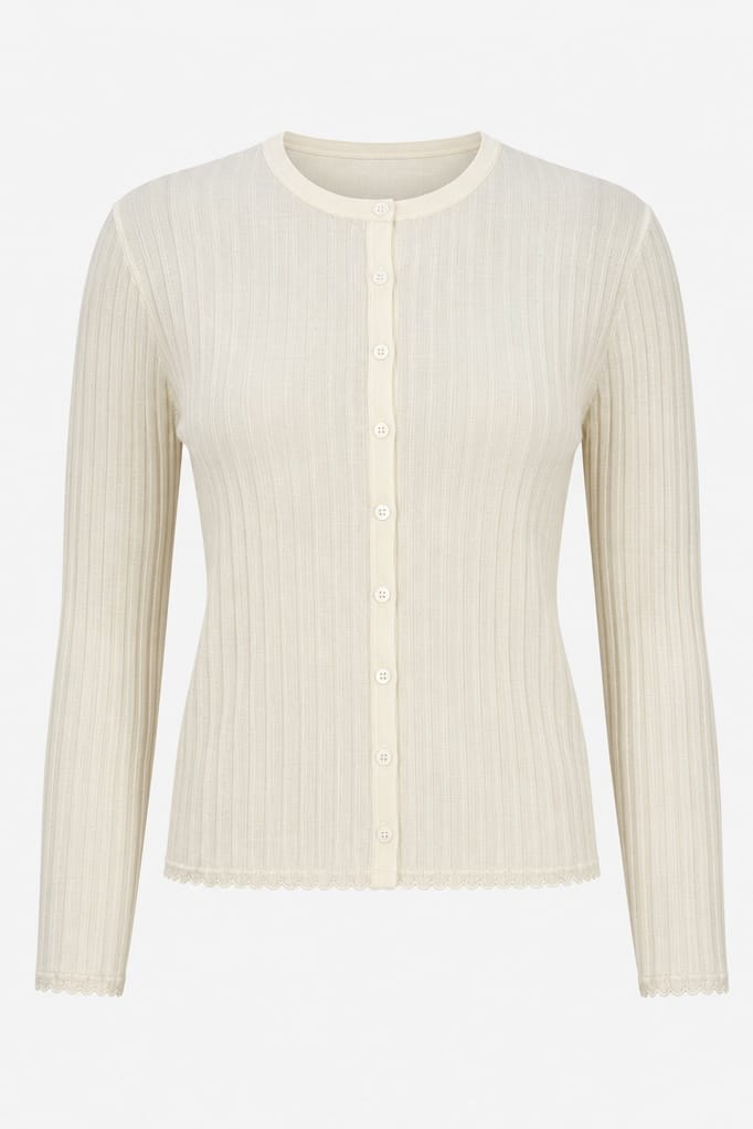 Anaphe Shirts & Tops Heirloom Button Down Merino Knit - White