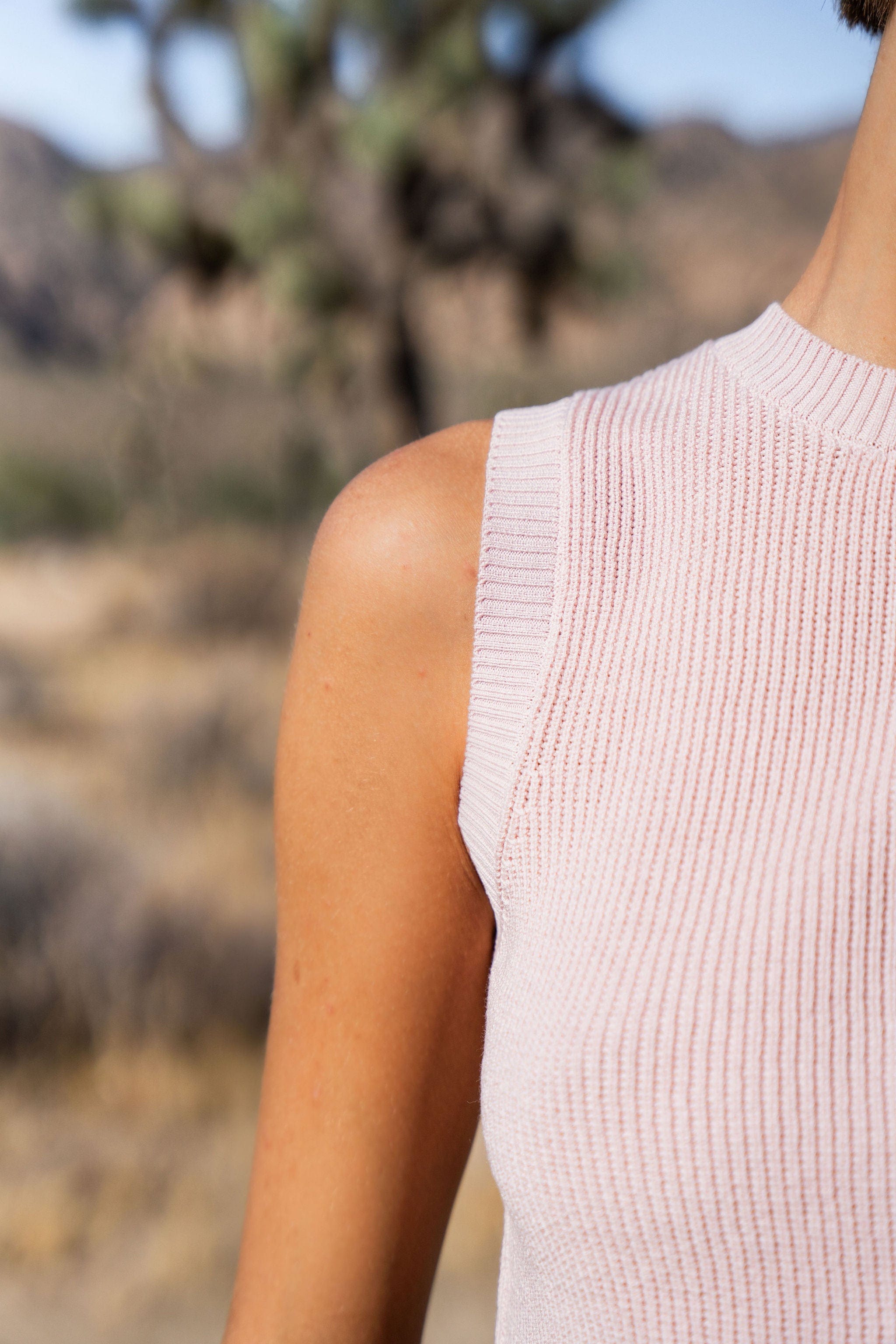 Anaphe Shirts & Tops Medium Knit Crop Top - Rose Pink (55% Silk 45% Organic Cotton)