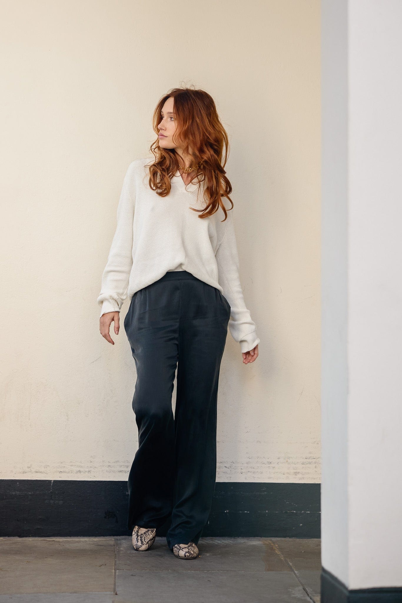 Anaphe Shirts & Tops Medium Knit Pullover (55% Silk 45% Organic Cotton) White