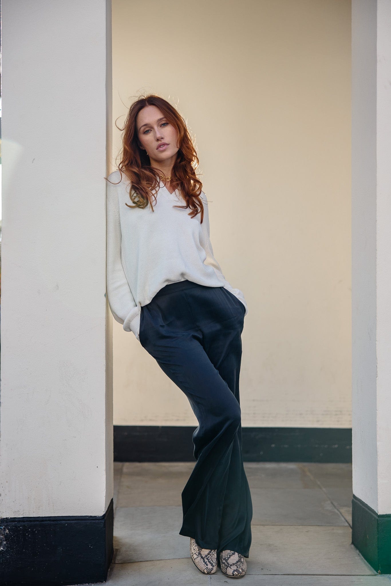 Anaphe Shirts & Tops Medium Knit Pullover (55% Silk 45% Organic Cotton) White