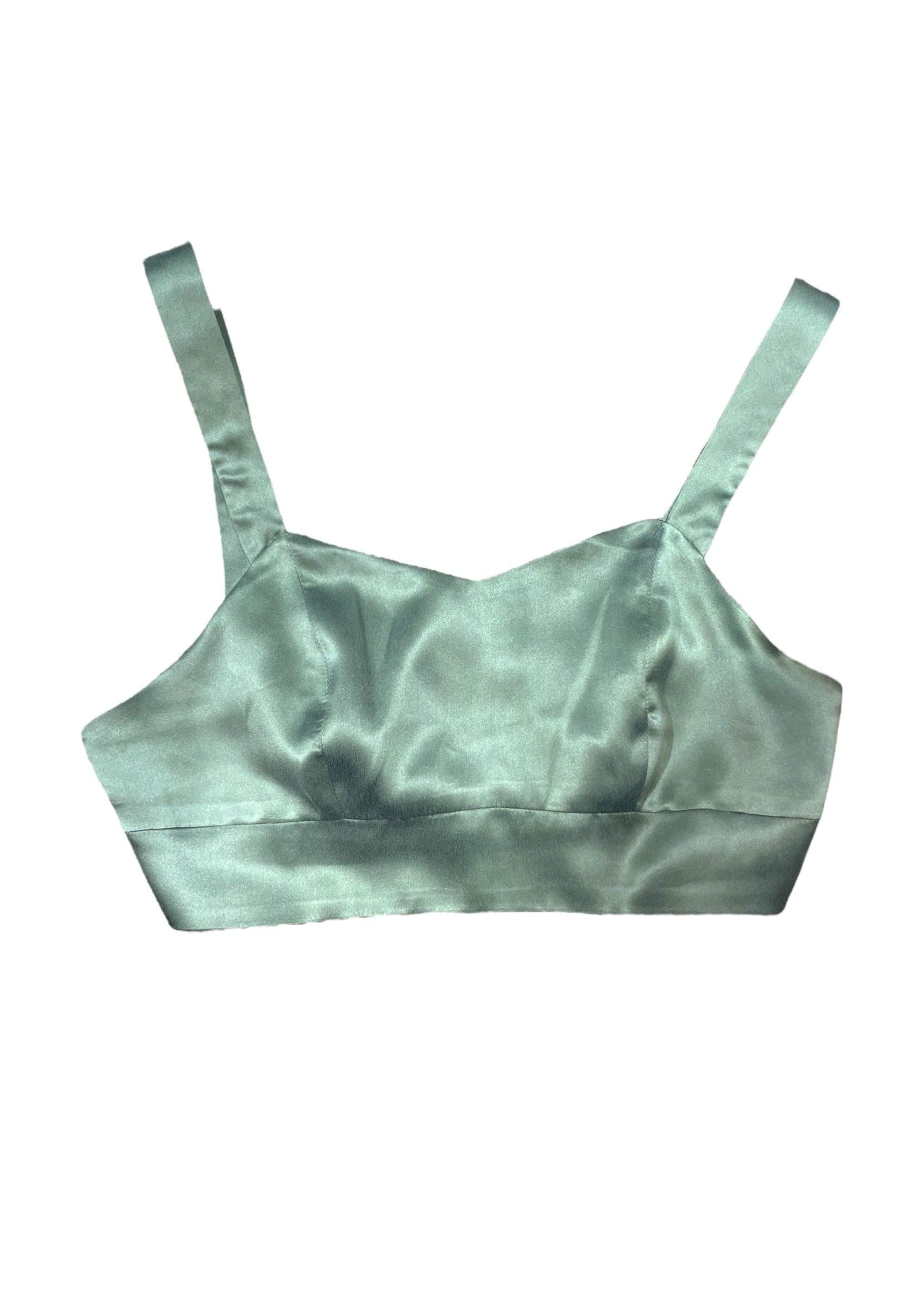 Anaphe Shirts & Tops Silk Zip Crop Multi Way Top Forest Green