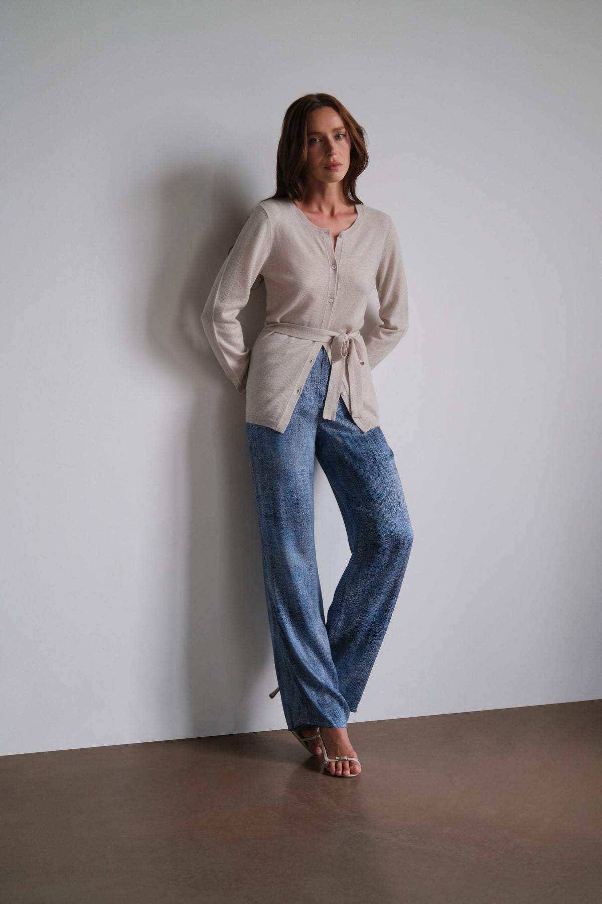 Anaphe Shirts & Tops Wrap Tie Cashmere Knit Cardigan - Ecru
