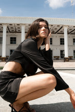 Load image into Gallery viewer, Anaphe Skirts Micro Mini Silk Skirt Classic Black
