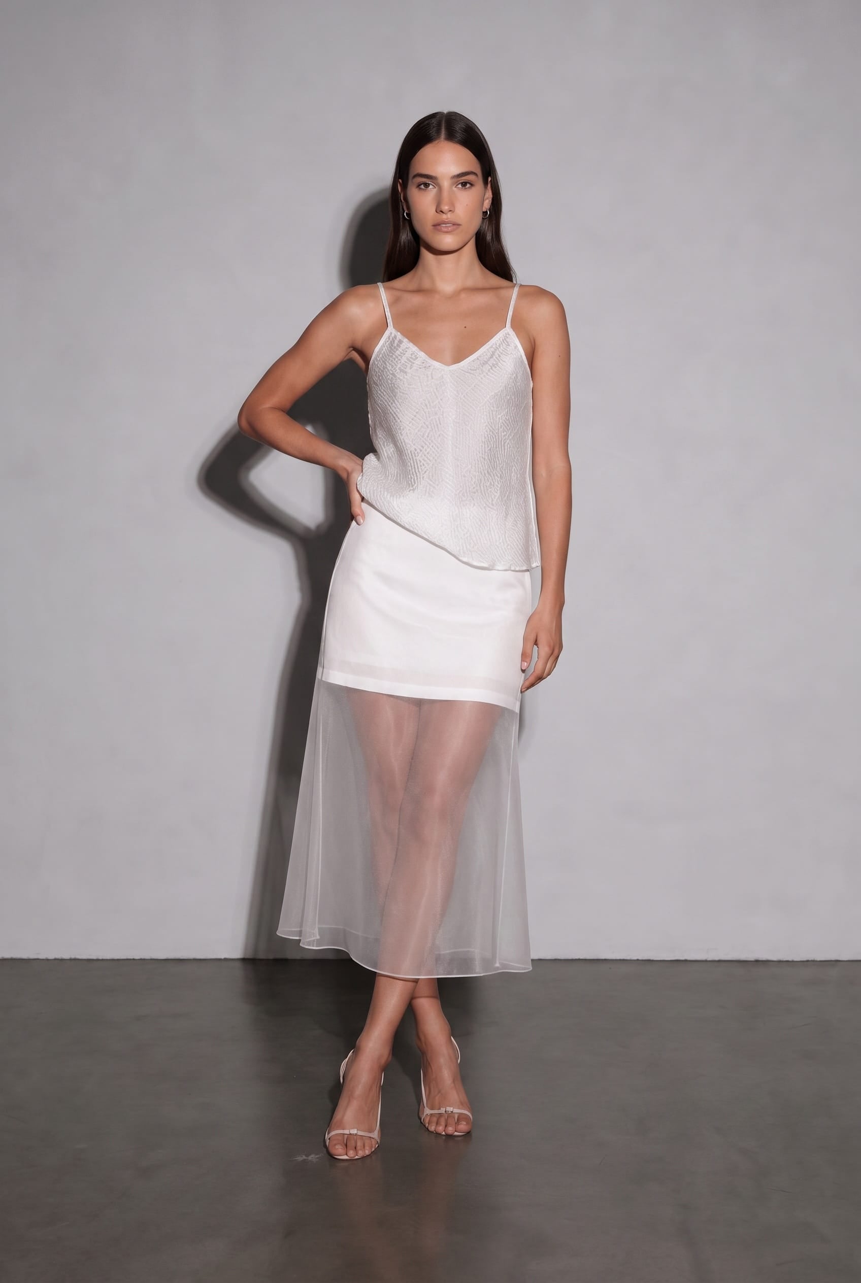Anaphe Skirts Silk Organza Skirt - White