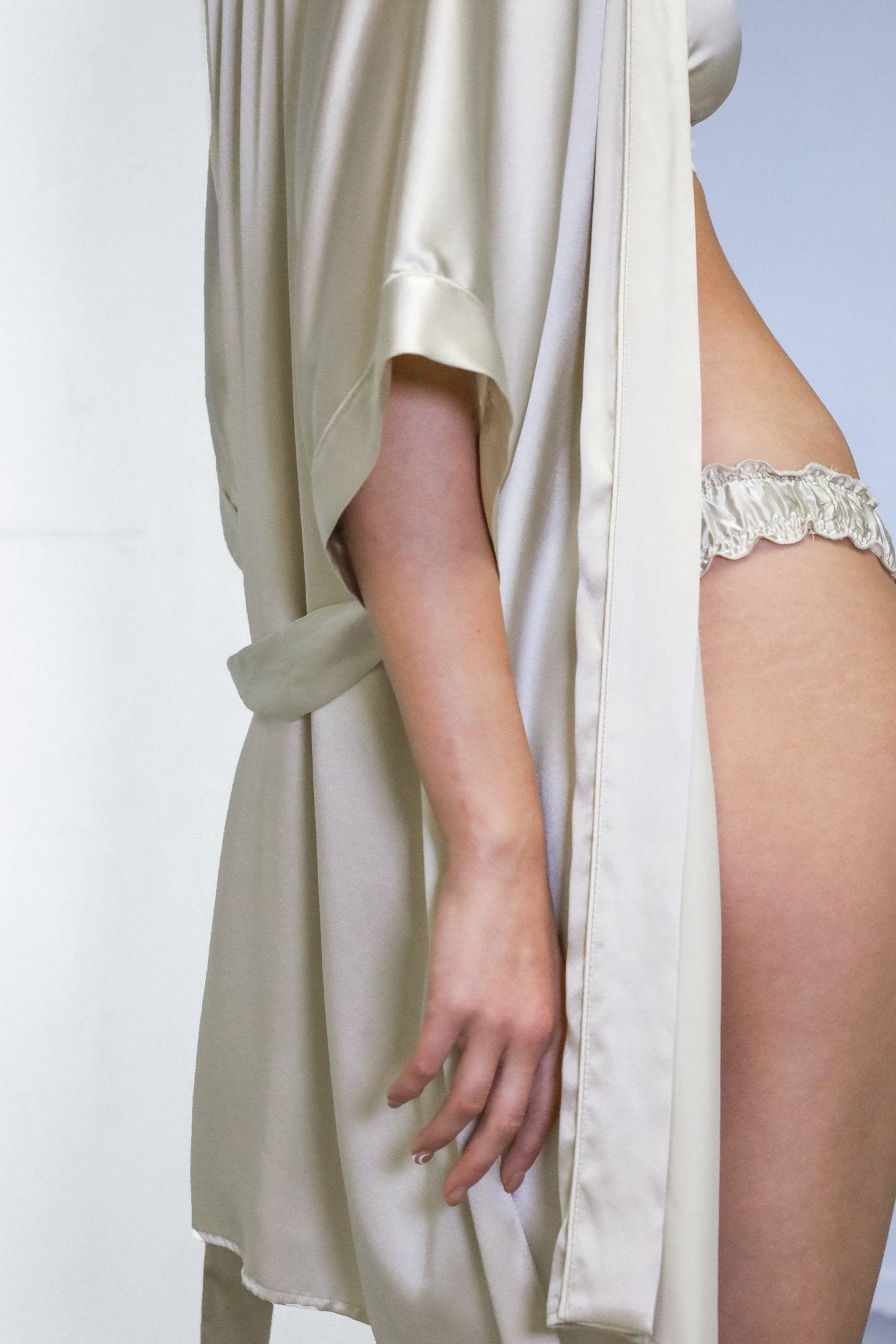 Anaphe Sleepwear & Loungewear Silk Yukata Robe by Anaphe Champagne