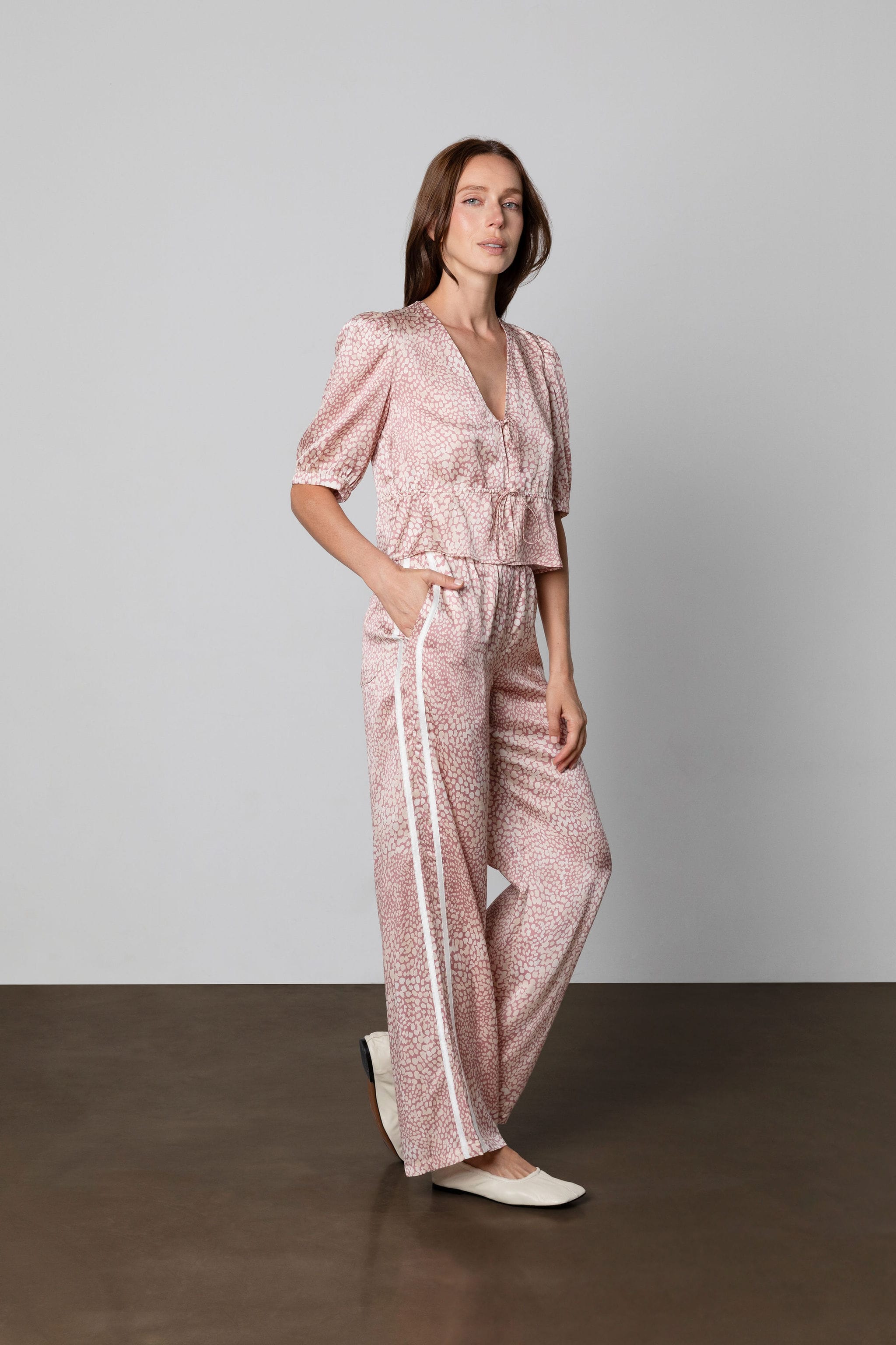 Anaphe XS/S (UK6-8) / Blush Pink Colette Silk Blouse - Pink Shells