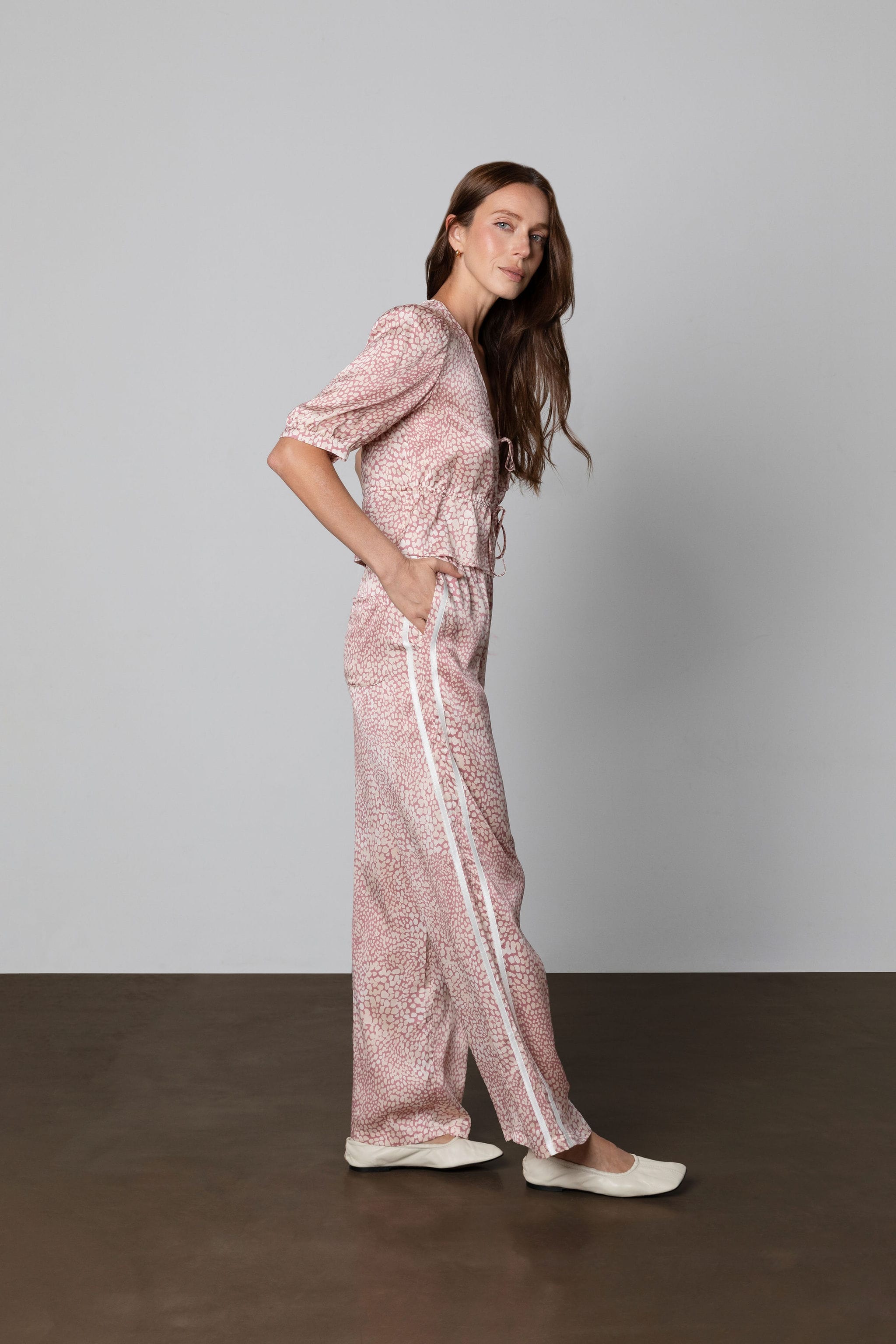 Anaphe XS/S (UK6-8) / Blush Pink Colette Silk Blouse - Pink Shells