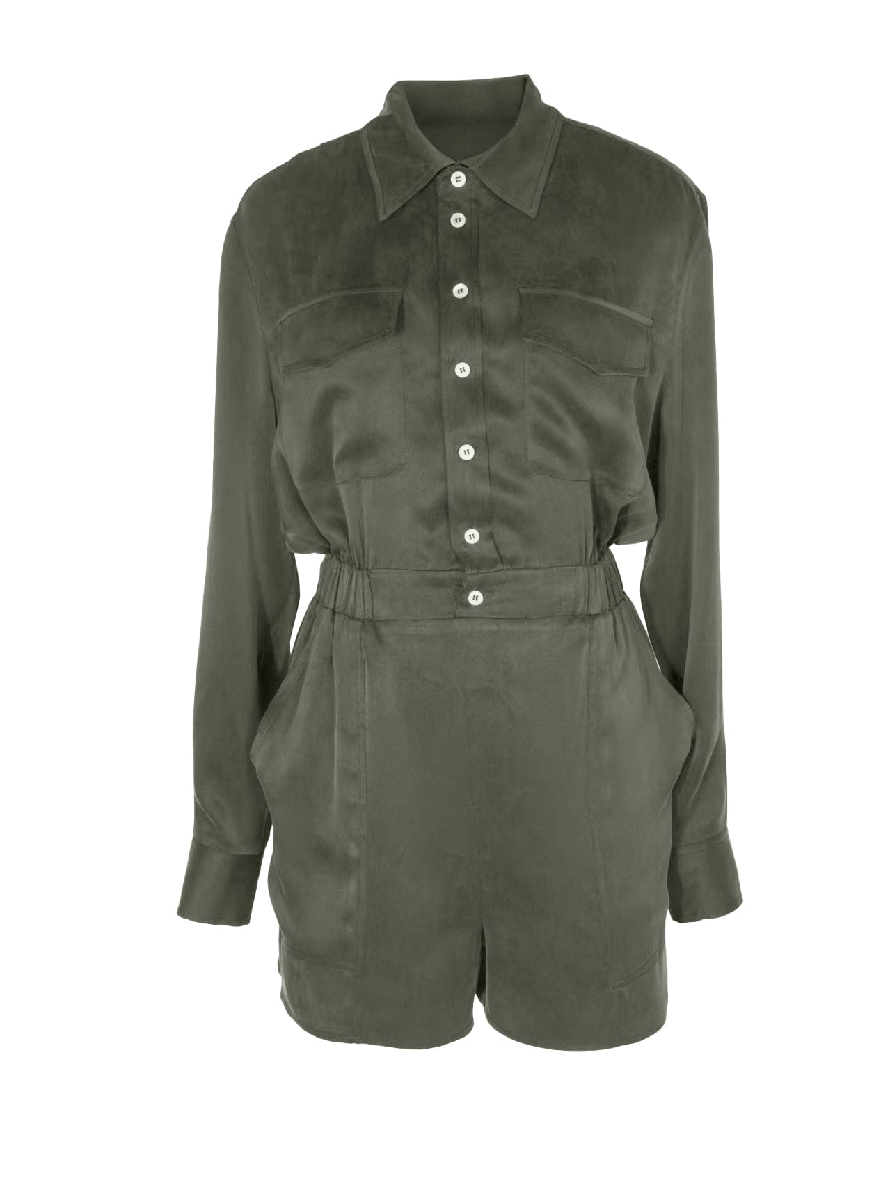 Anaphe XS (UK8) Utility Jumpsuit Short - Olive Green