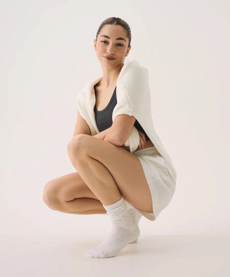 Move Active White Pilates Yoga Barre - Scrunch Socks