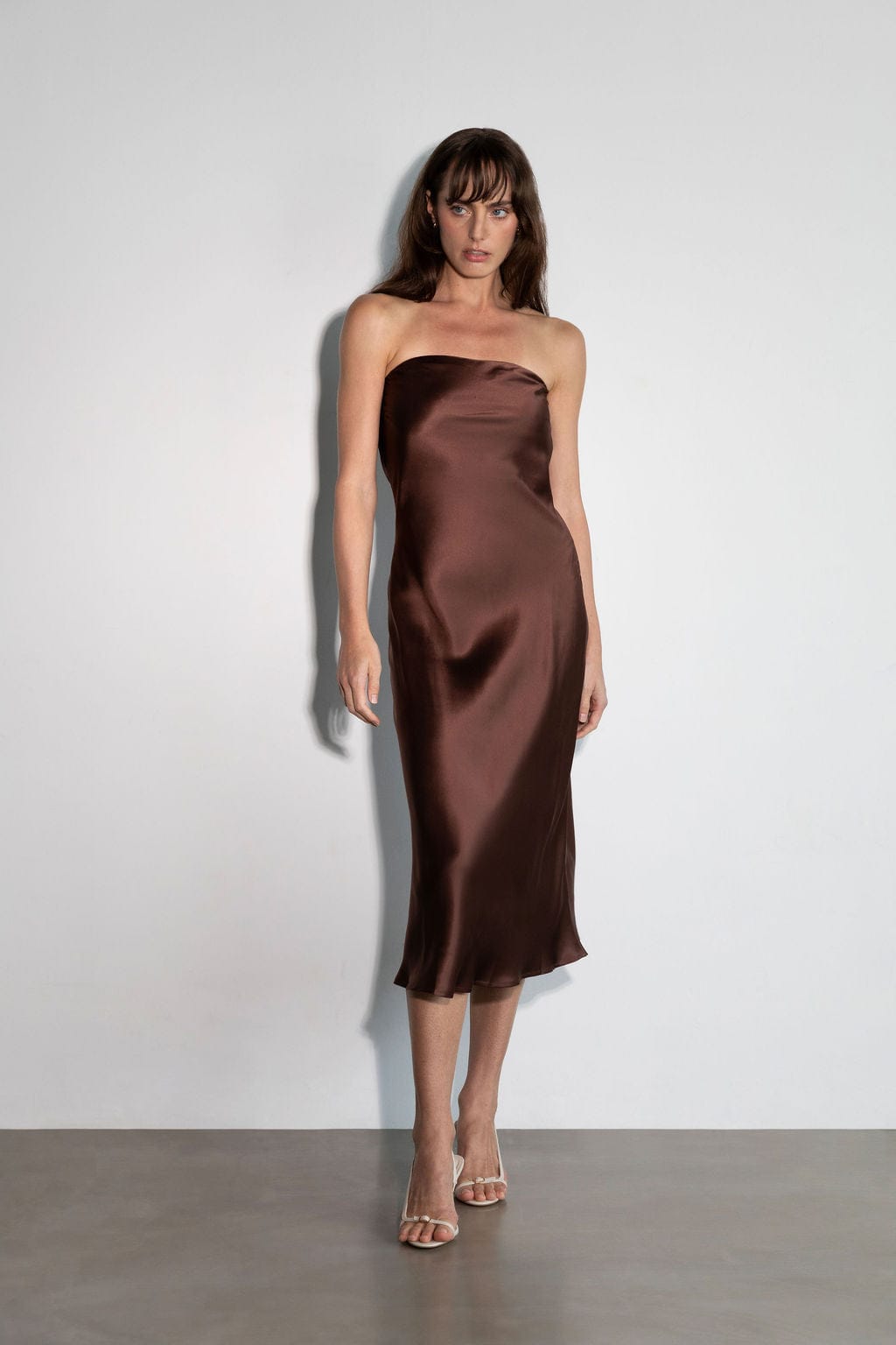 Sloane Strapless Dress Espresso - Atelier