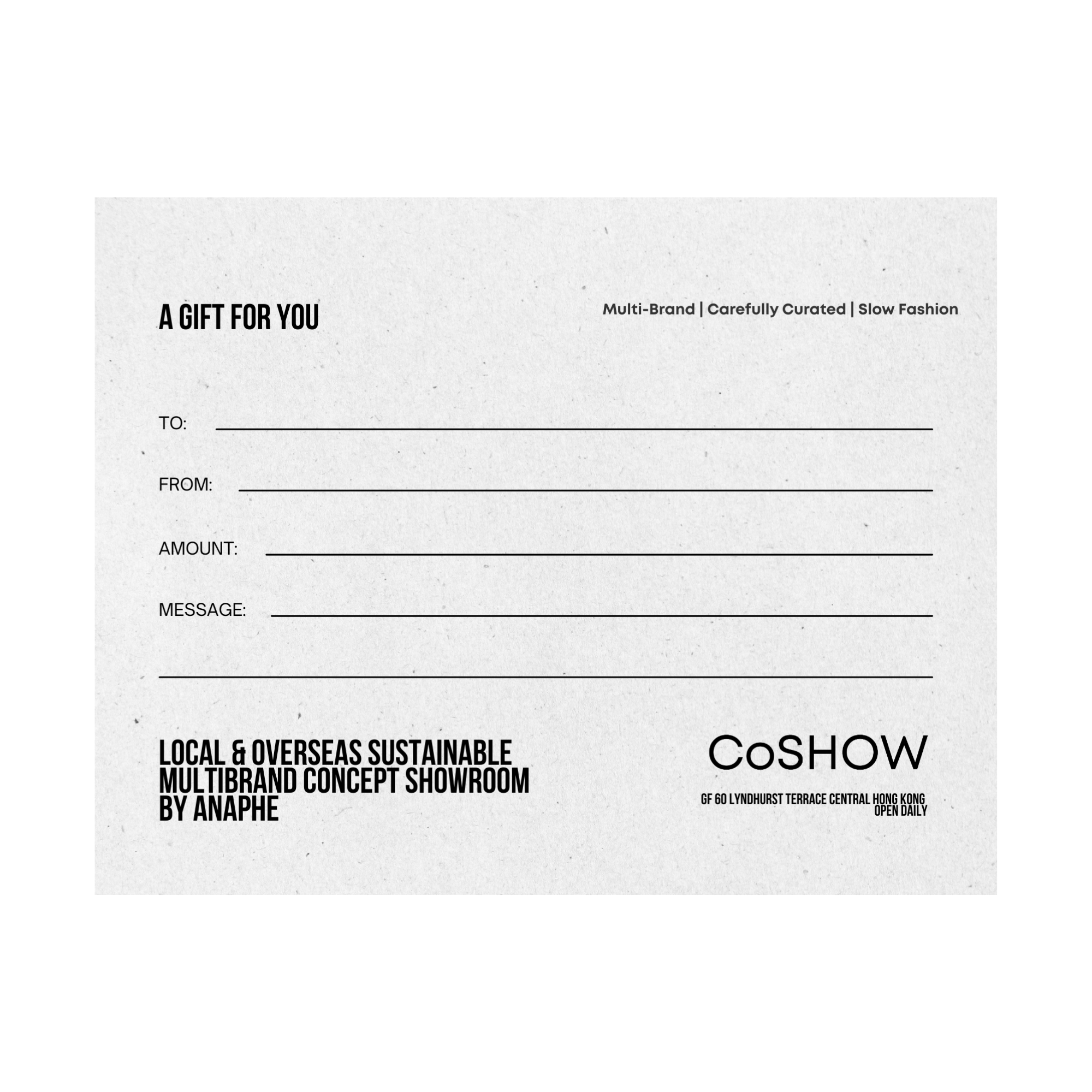 CoSHOW Gift Voucher