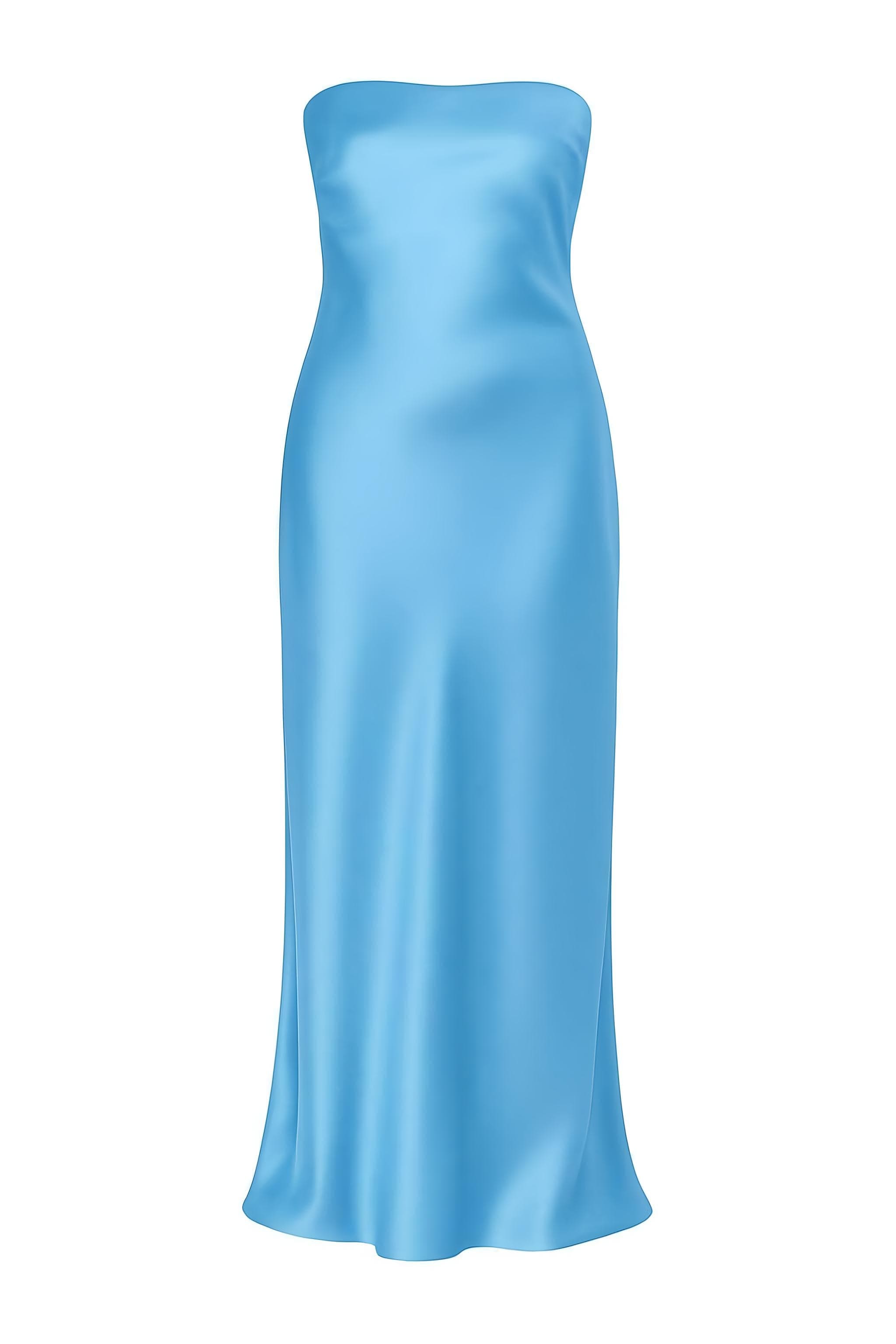 Sloane Strapless Dress Powder Blue - Atelier