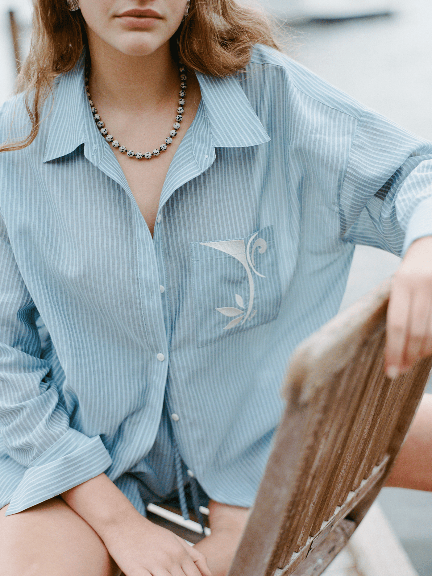 Keaton Silk Cotton Shirt Ripple - Soleil Soleil