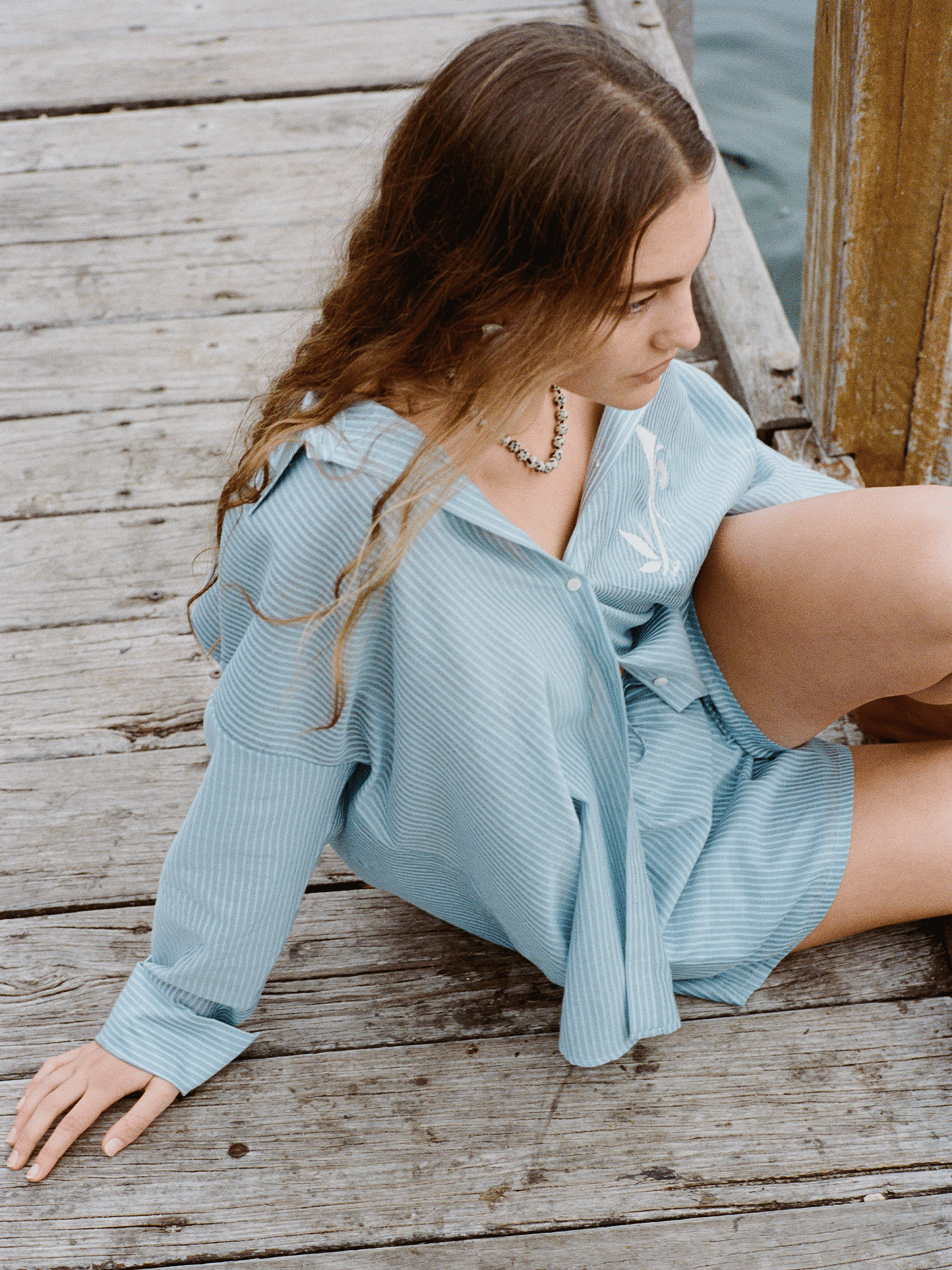 Keaton Silk Cotton Shirt Ripple - Soleil Soleil