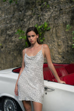 Load image into Gallery viewer, 60s Silk Cowl Mini Slip Dress - Prints
