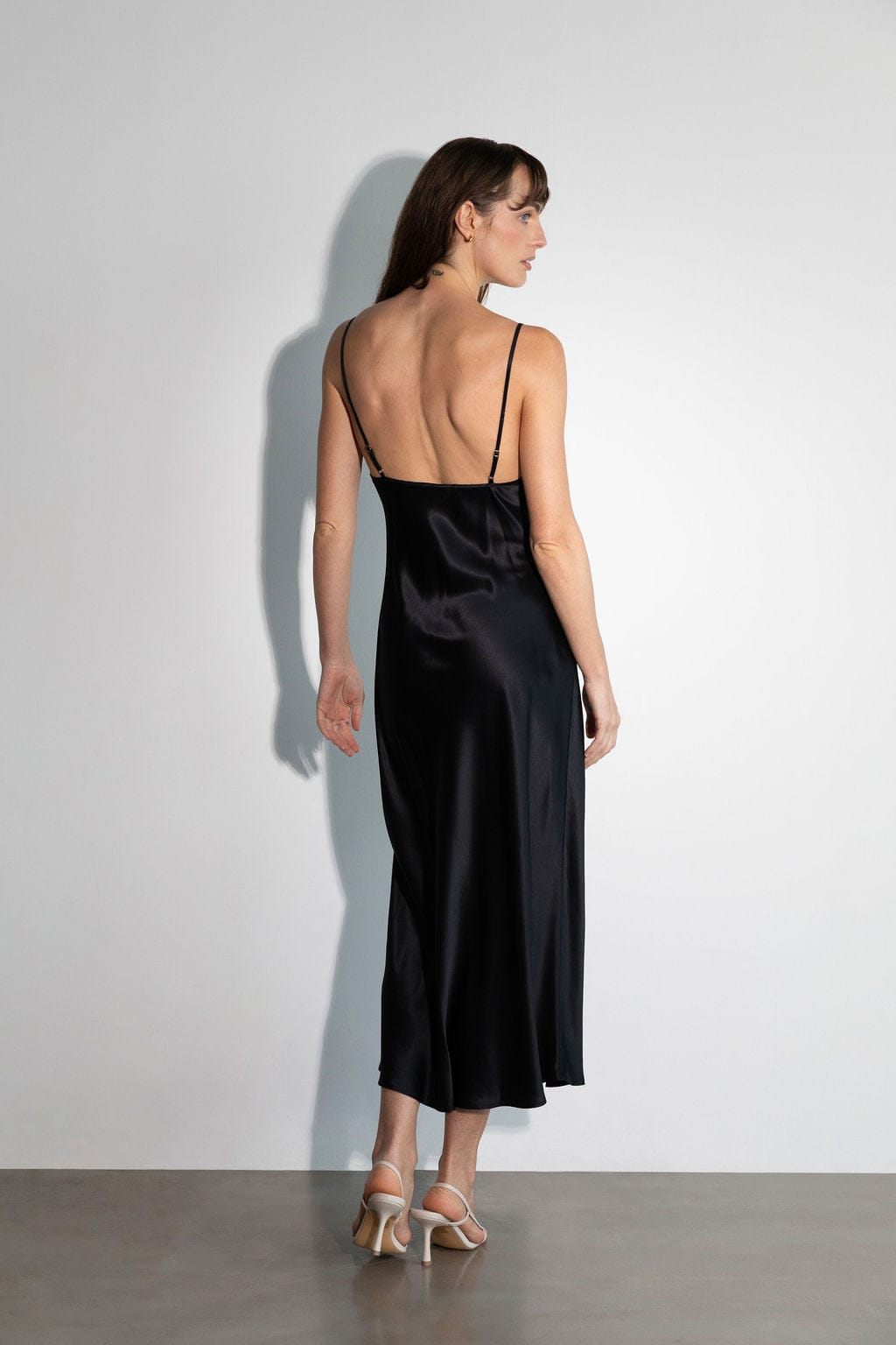 Harlow Scoop Slip Dress Black - Atelier